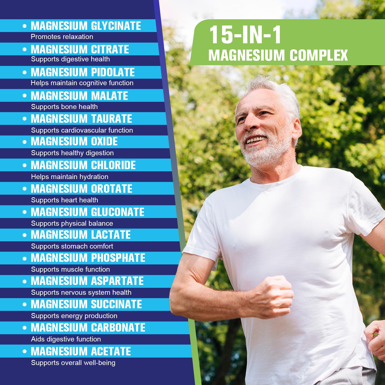 Magnesium Complex for Women Men 1350mg 15 in 1 Pure Magnesium Supplement, with High Absorption Chelated Magnesium Glycinate Citrate Malate & More for Muscle, Heart, Sleep & Bone Support, Vegan 60 Days Femmetra uk supplements
