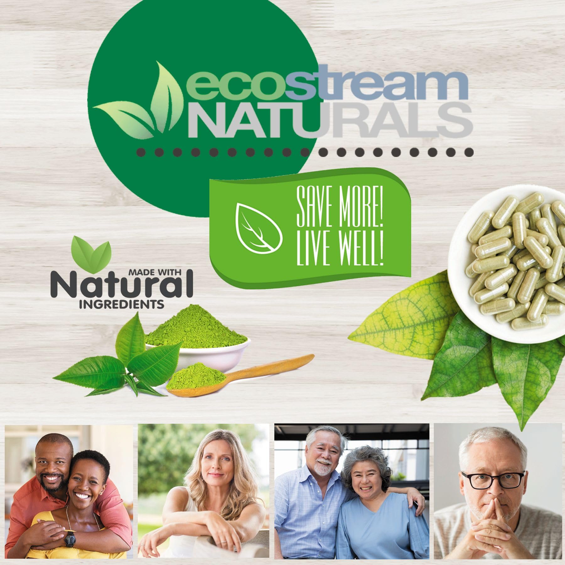 ecostream Naturals Vital First Daily Greens Superfood Powder 50 Whole Super Foods with Spirulina, Chlorella, Flax Seed, Fiber and Enzymes with Organic Greens - 30 Servings ecostream Naturals uk supplements