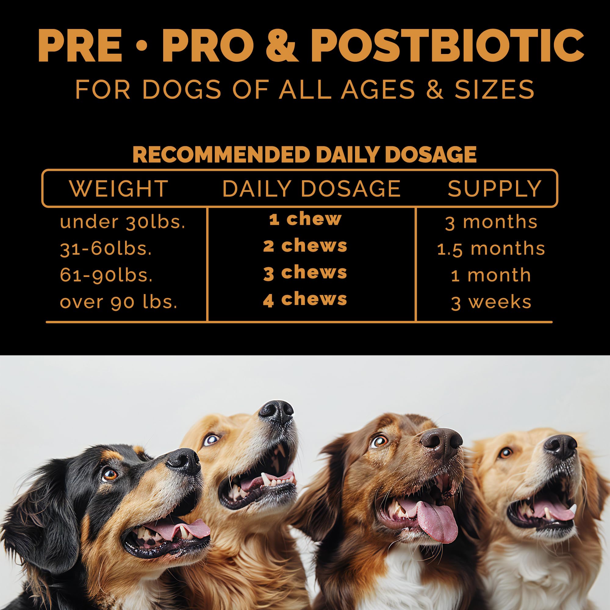 Pet Theory Probiotics for Dogs. Dog Digestive Health-Pre Pro and Postbiotic Combination-Pet Supplements for Gut Health-Supports Digestion, Boost Immunity-100CT Soft Chews Pet Theory uk supplements