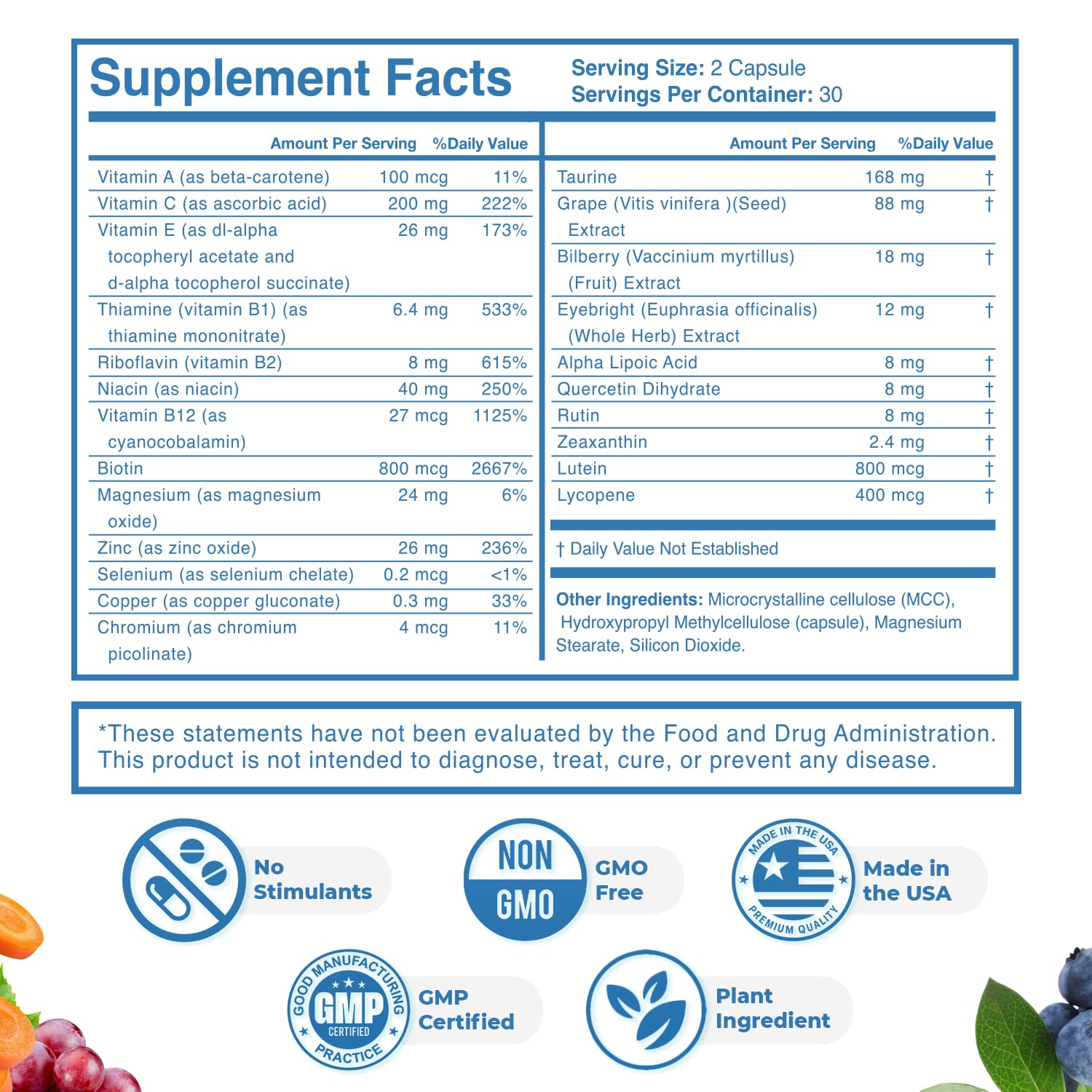 SIGHT EASY - Eye Vitamins & Mineral Supplements with Lutein & Zeaxanthin, Vitamin C, Vitamin E, Zinc and Bilberry for Healthy Vision and Eye Function Support - 60 Capsules, 1 Month Supply Nature’s NutriWave uk supplements