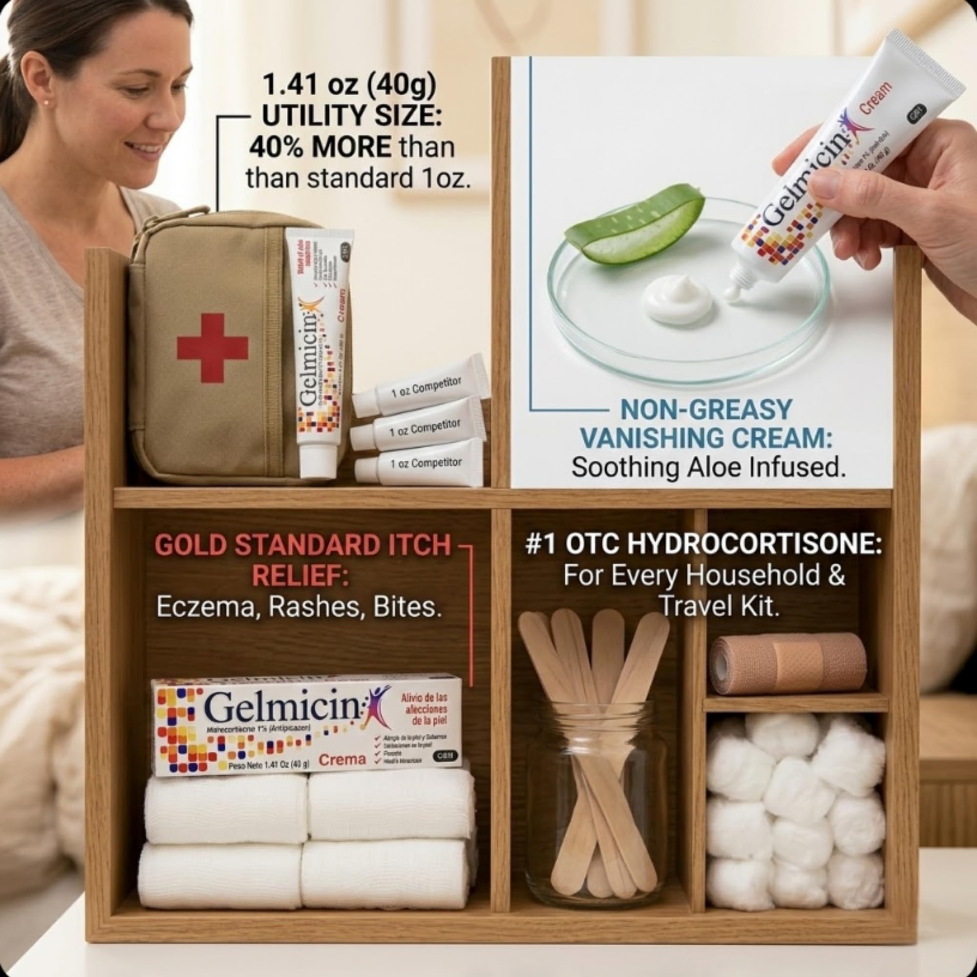 Gelmicin Cream 40g Skin Allergies, Skin Itch, Skin Rashes, Poison Ivy Relief- Contains 1.41 oz Gelmicin uk supplements