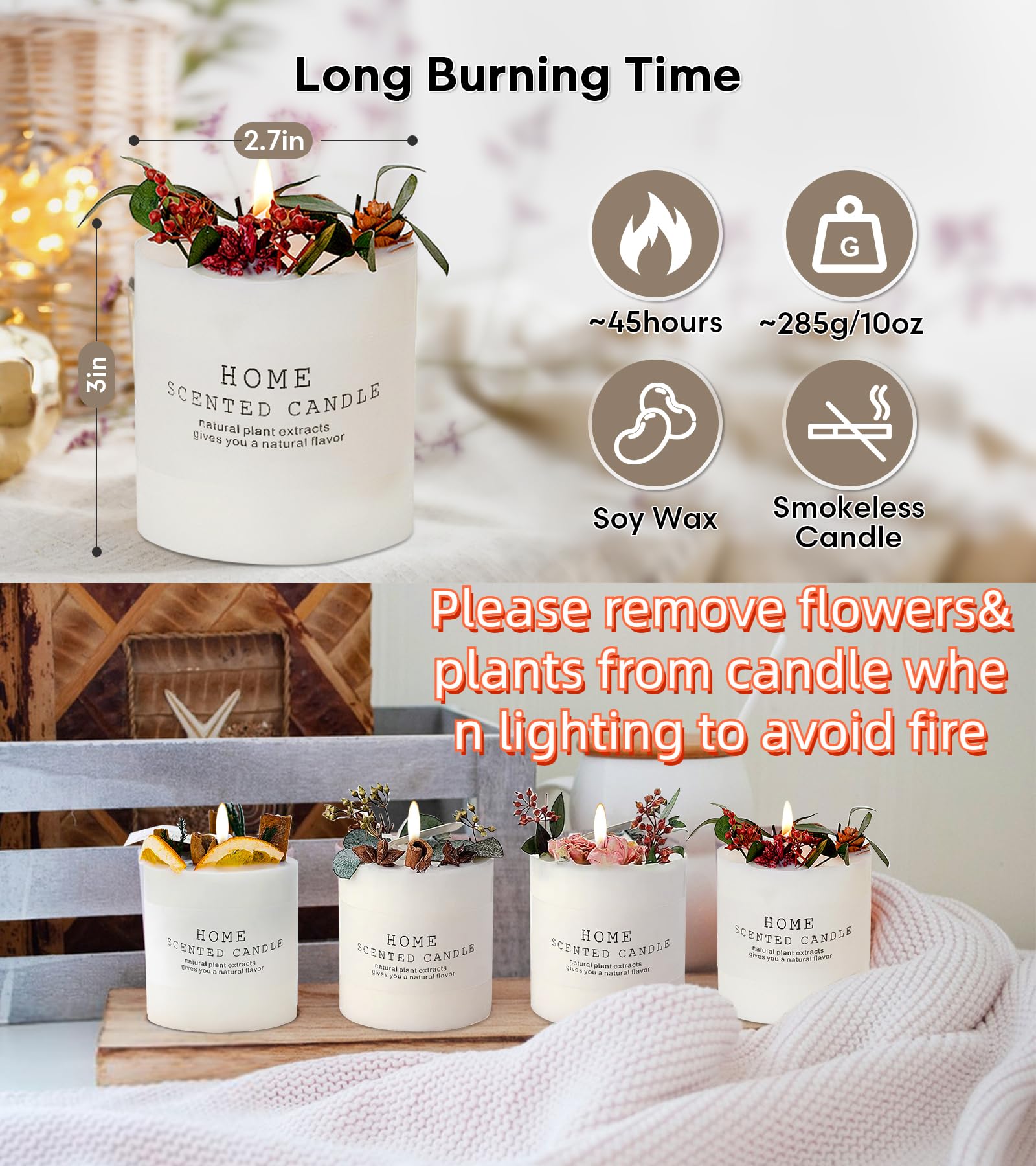 Candles Clearance | Eucalyptus & Orange Aromatherapy Candles | 10 oz Scented Candles Homarom uk supplements