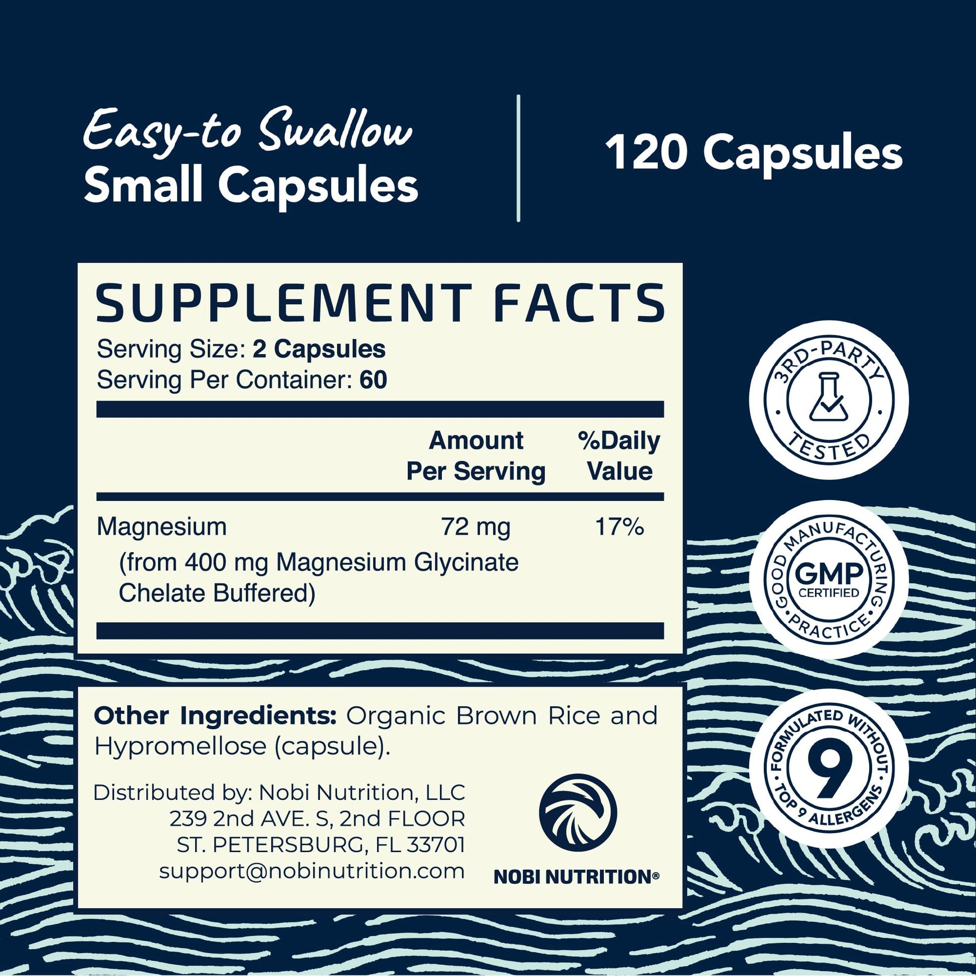 Magnesium Glycinate 400mg | High Absorption Formula for Sleep, Calm, Muscle Relaxation, Heart, Bone & Nerve Support for Women & Men | Chelated Magnesium Glycinate Supplement | 120 Ct (2 Month Supply) Nobi Nutrition uk supplements