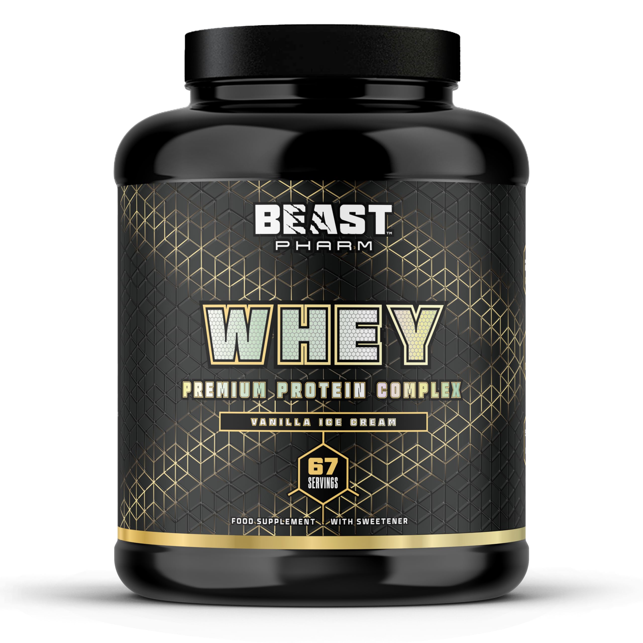 Beast Pharm | WHEY Protein Powder | 2.01kg/67 Servings | Vanilla Ice Cream Beast Pharm uk supplements