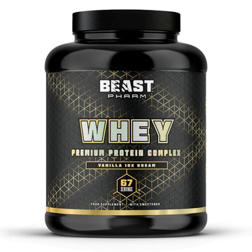 Beast Pharm | WHEY Protein Powder | 2.01kg/67 Servings | Vanilla Ice Cream Beast Pharm uk supplements