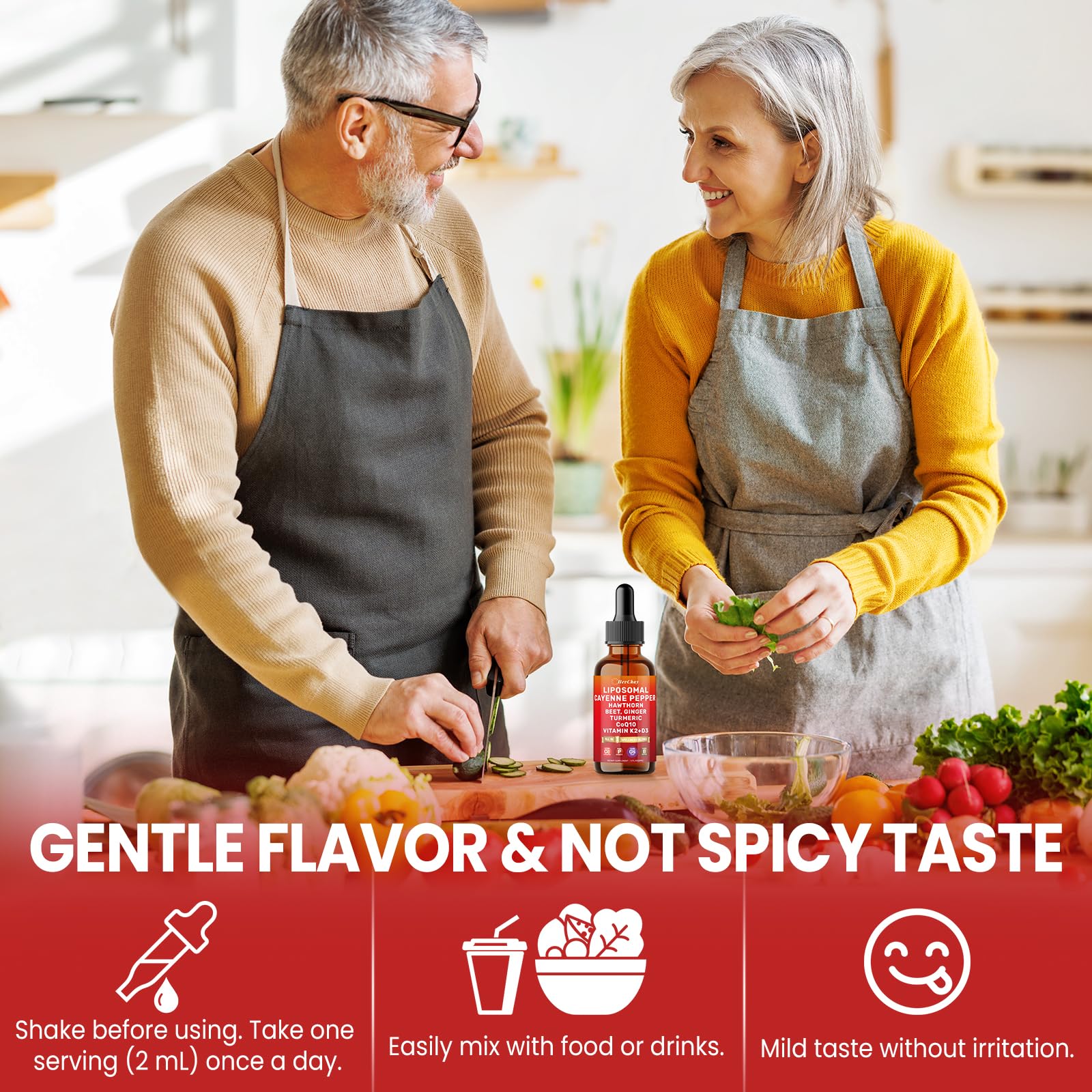 Cayenne Pepper Drops Liposomal Supplement Liquid + Hawthorn Berry, Vitamin D3 K2 Beet Root Powder, Ceylon Cinnamon, CoQ10, Turmeric Curcumin, Cayenne Pepper Extract - 2oz HevChay uk supplements