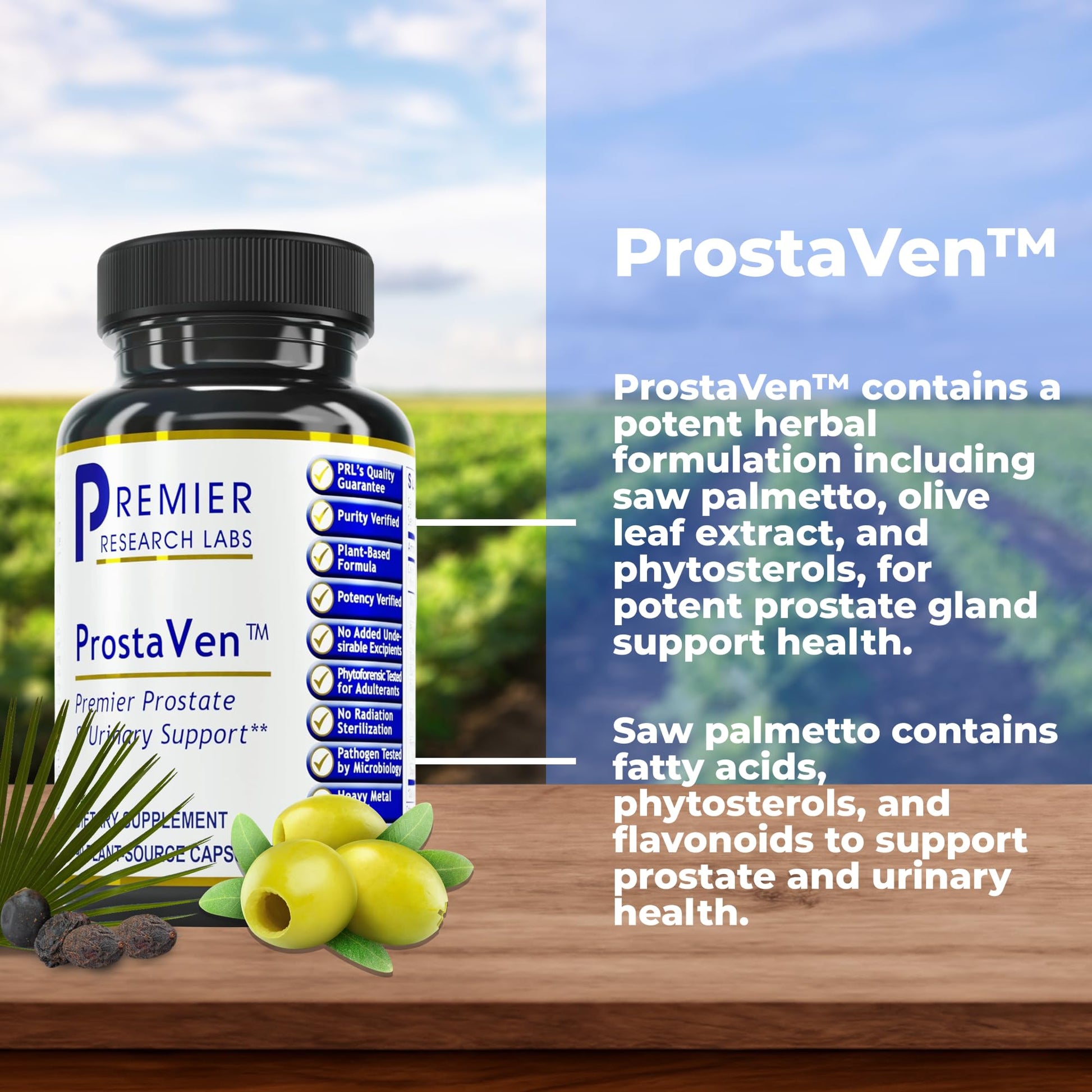 Premier Research Labs ProstaVen - Prostate Supplements for Men, Prostate Health Formula, Natural Supplement with Organic Saw Palmetto - 90 Vegetarian Capsules Premier Research Labs uk supplements