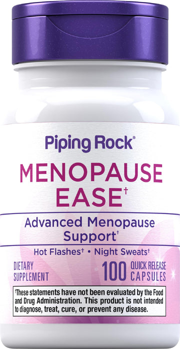 Piping Rock Menopause Ease Supplement | 100 Capsules | Advanced Support for Women | with Black Cohosh and Wild Yam | Non-GMO, Gluten Free Piping Rock uk supplements