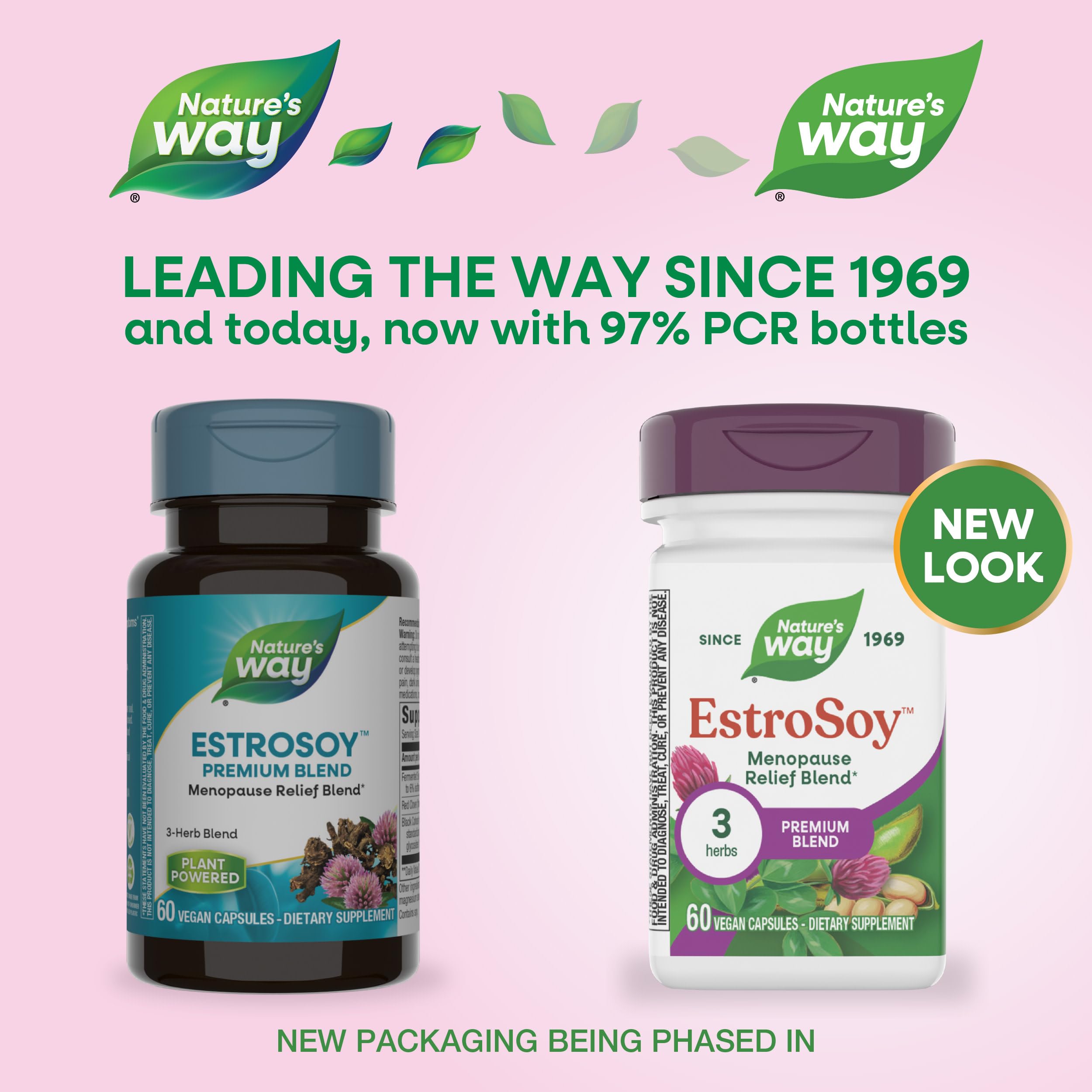 Nature's Way EstroSoy, Menopause Relief Blend*, Helps Relieve Menopausal Symptoms*, Black Cohosh, Fermented Soy Extracts, Red Clover, 60 Vegan Capsules (Packaging May Vary) Nature's Way uk supplements