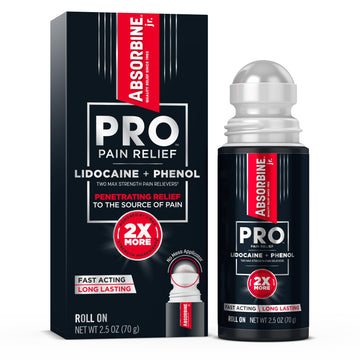 Absorbine Jr. PRO Maximum Strength Lidocaine Roll-On for Targeted Nerve and Muscle Pain Relief, 4% Lidocaine + 1.5% Phenol, Fast Acting & Long Lasting, 2.5 oz ABSORBINE JR. uk supplements