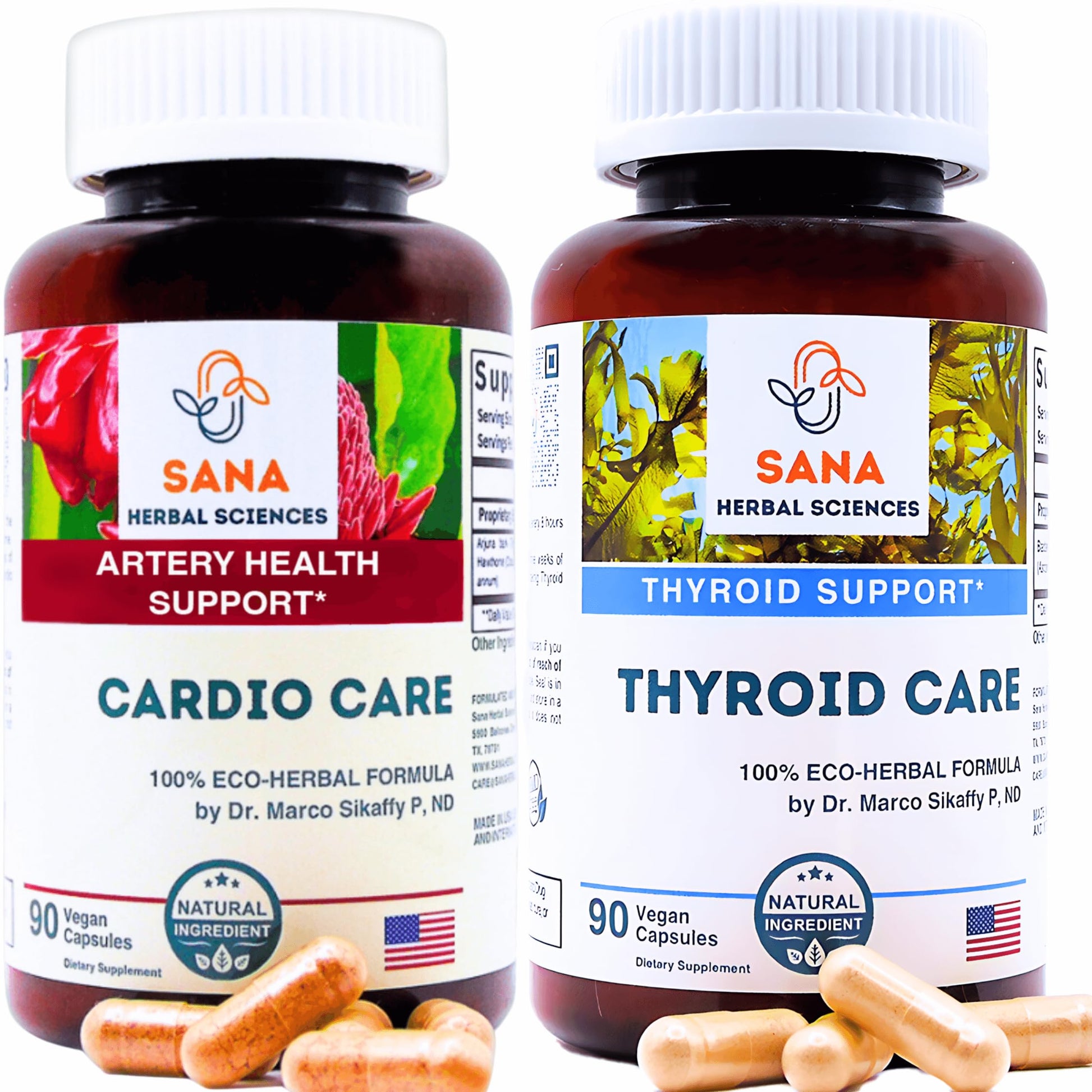 Sana Herbal Sciences Artery Plaque Removal & Sea Iodine Thyroid Support Organic Blends Sana Herbal Sciences uk supplements