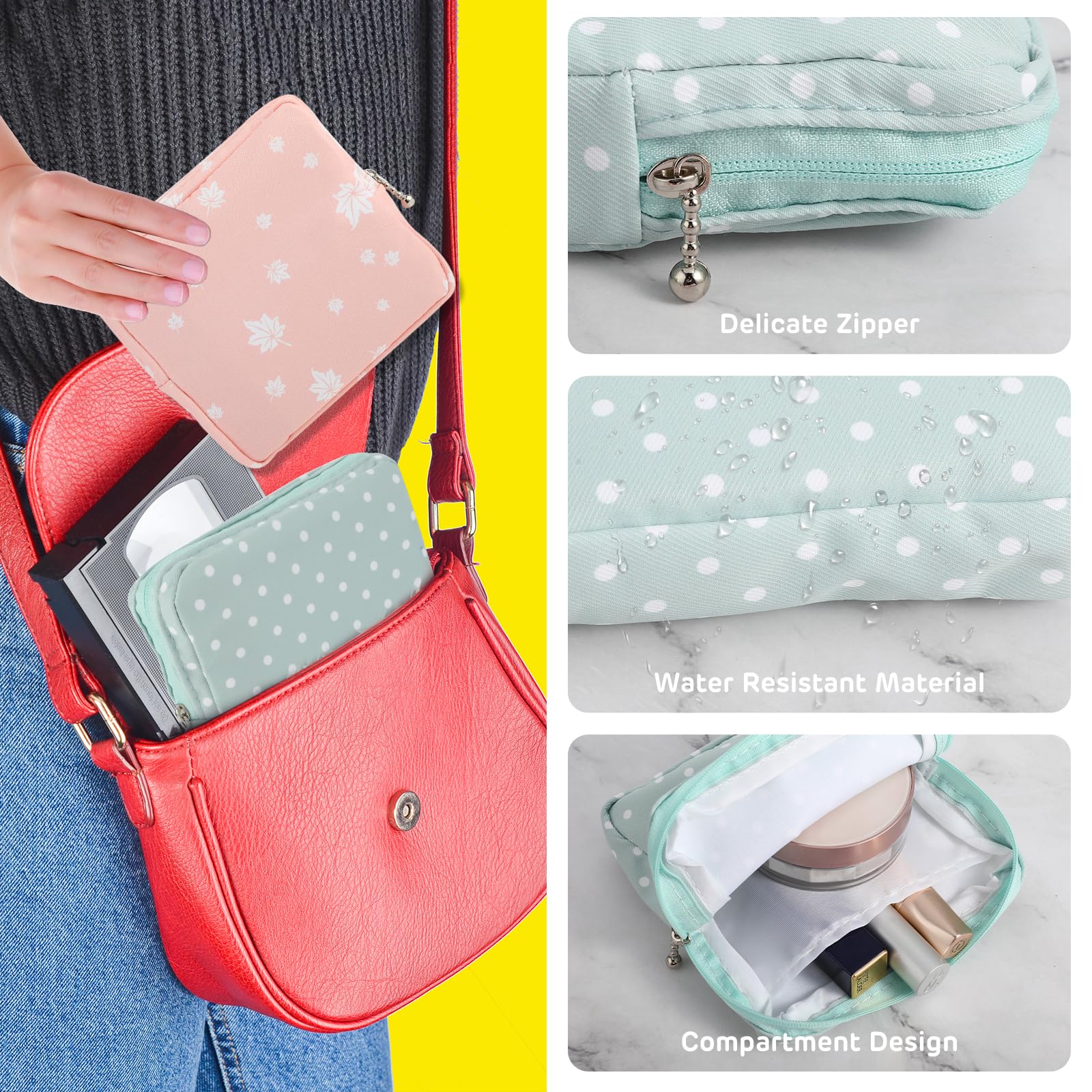 3Pcs Period Bag, Sanitary Pad Storage Bag Samll Period Pouch for Purse Cute Menstrual Period Bag Aster uk supplements