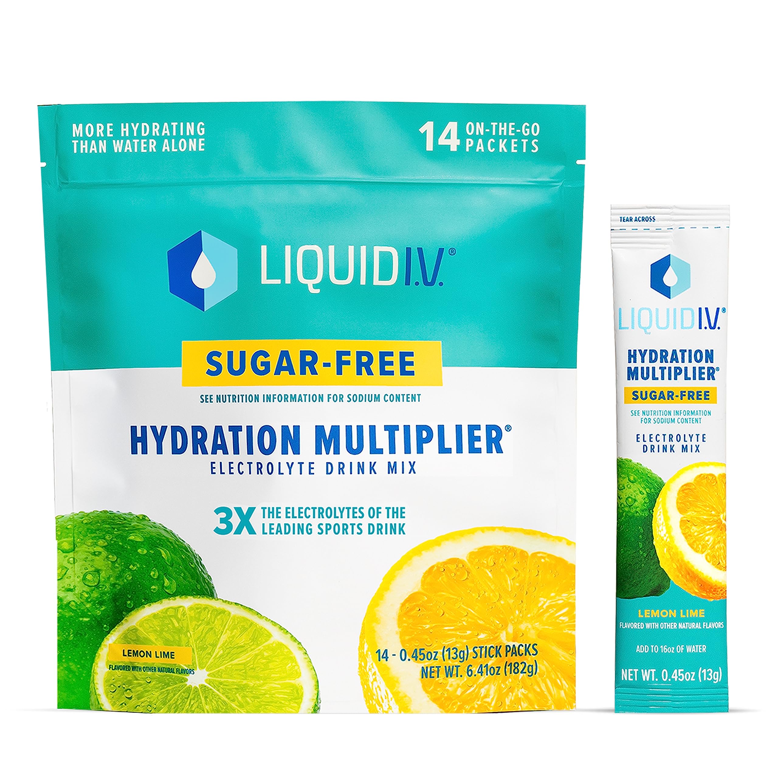 Liquid I.V. Sugar-Free Hydration Multiplier - Lemon Lime – Hydration Powder Packets  Liquid I.V. uk supplements