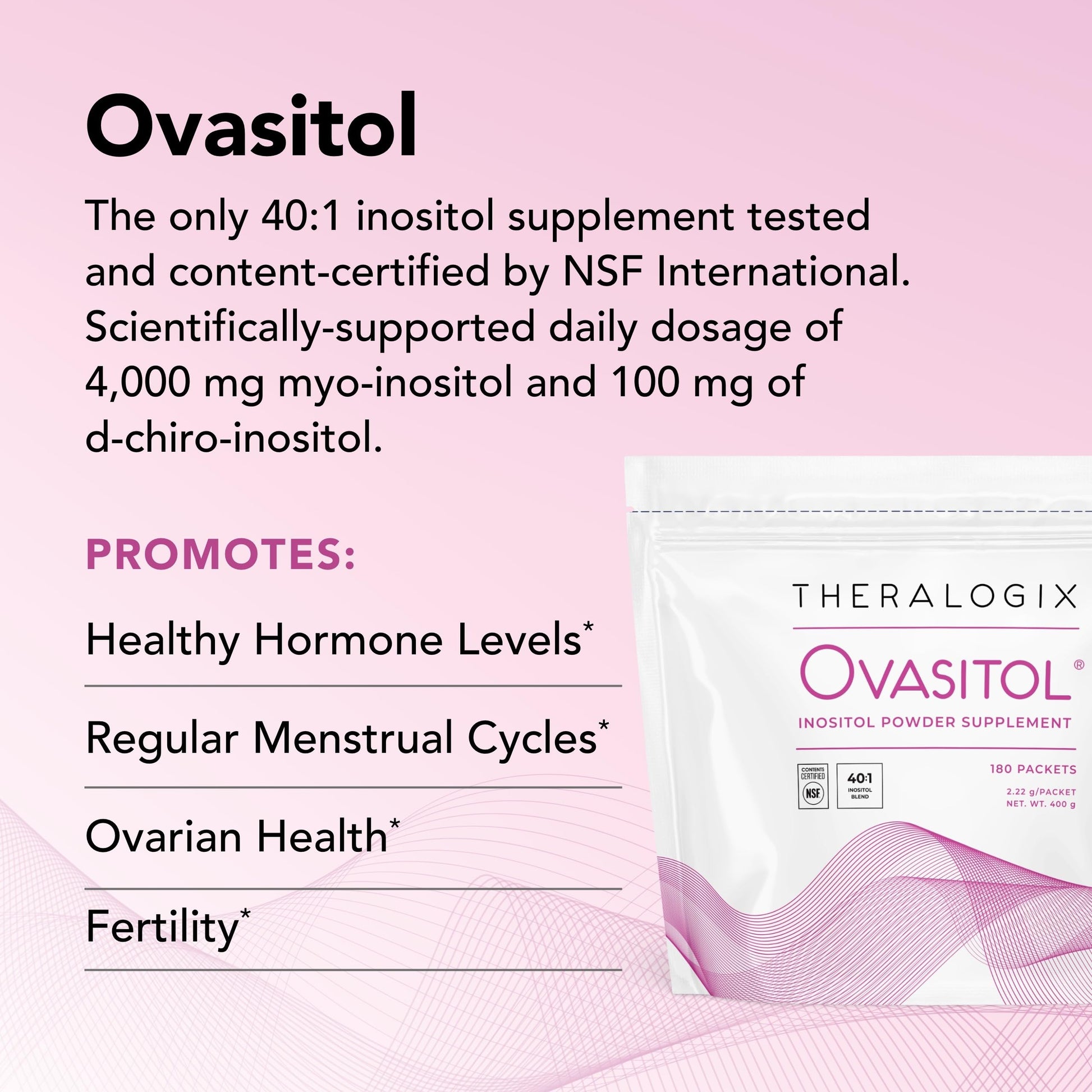 Theralogix Ovasitol Inositol Powder Packets - 180 Servings - Myo-Inositol Theralogix uk supplements