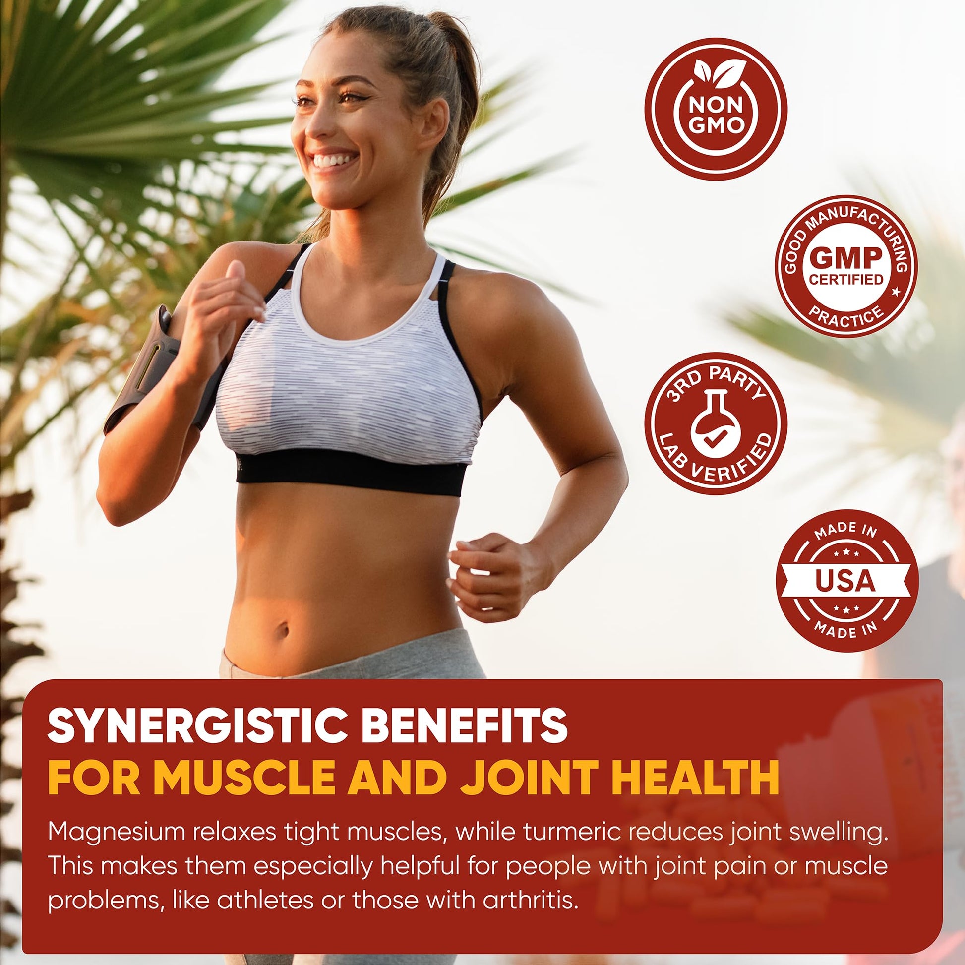 Turmeric Tranquility Turmeric Curcumin & Magnesium Glycinate with BioPerine – Support for Stress Relief, Sleep, Heart Health, Muscles, Metabolism, and Joint Health* - High Absorption - 90 Capsules (1) Nutriganix uk supplements