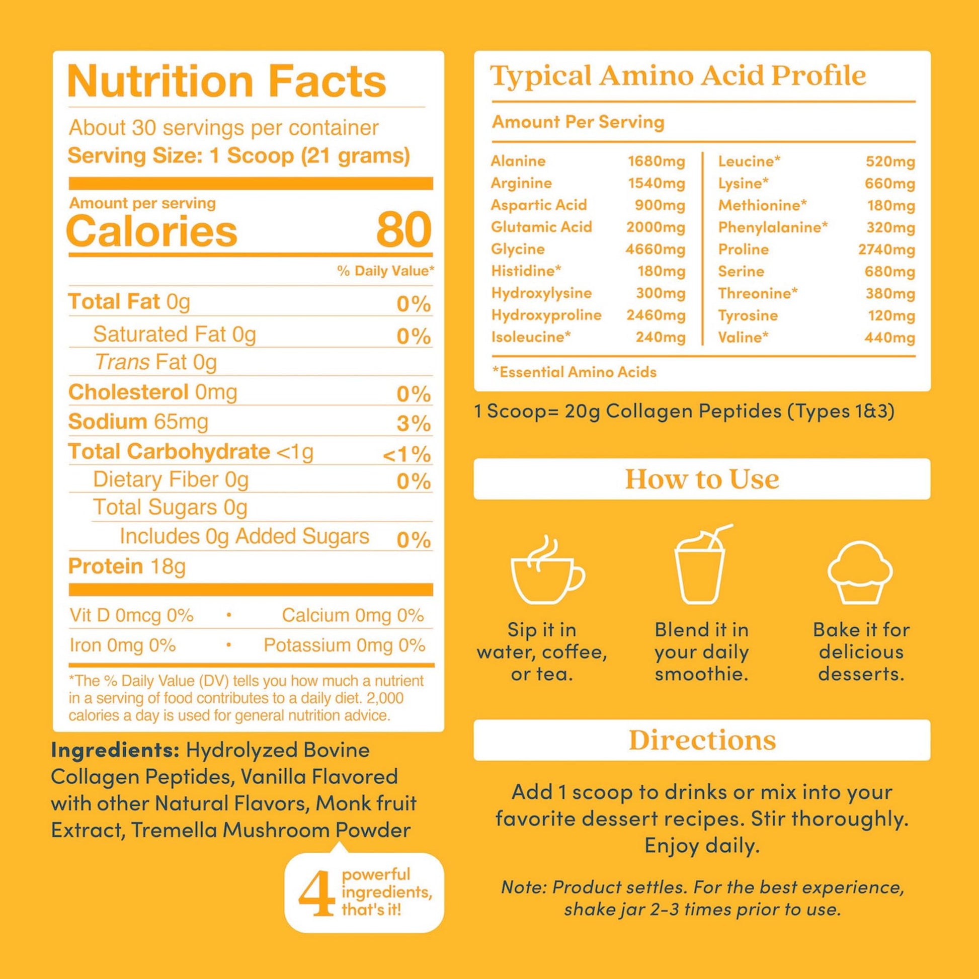 Further Food Vanilla Collagen Peptides Powder with Tremella Mushroom – 100% Grass-Fed, Hydrolyzed Type 1 & 3, 20g of Collagen per Serving, Supports Skin, Hair, Nails & Joints, 22.22 Oz Further Food uk supplements