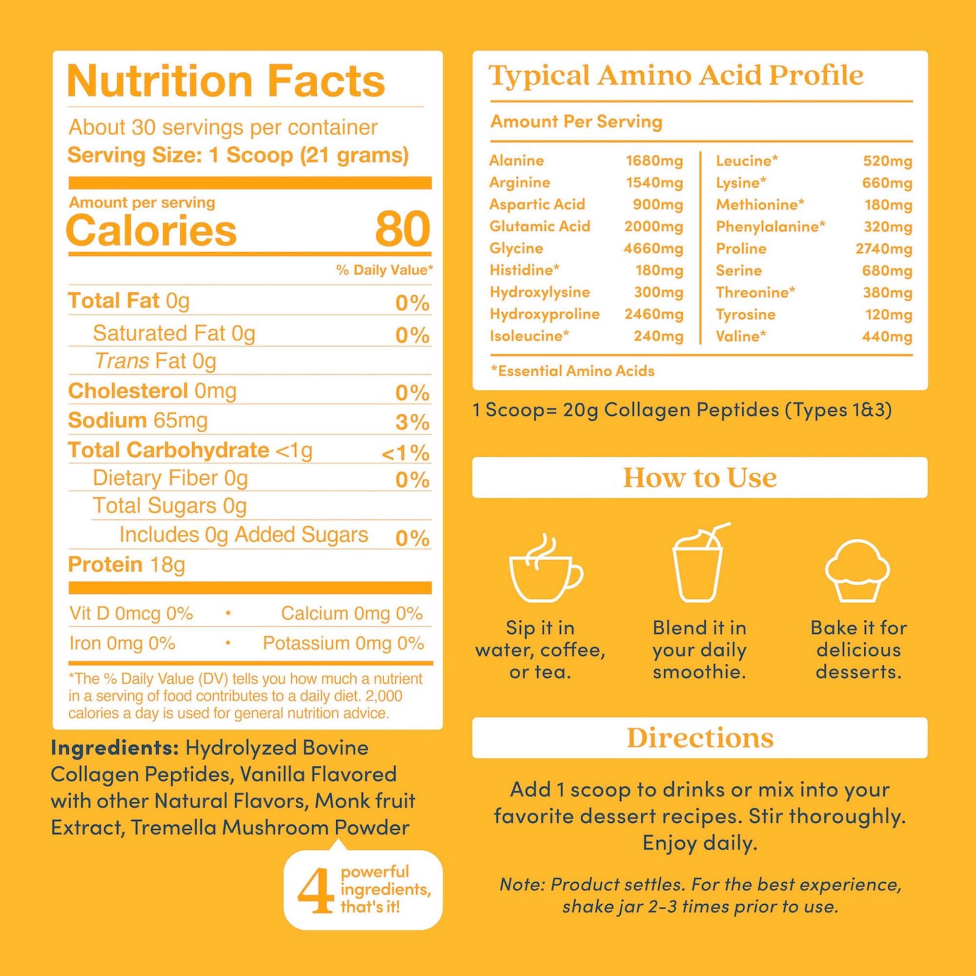 Further Food Vanilla Collagen Peptides Powder with Tremella Mushroom – 100% Grass-Fed, Hydrolyzed Type 1 & 3, 20g of Collagen per Serving, Supports Skin, Hair, Nails & Joints, 22.22 Oz Further Food uk supplements
