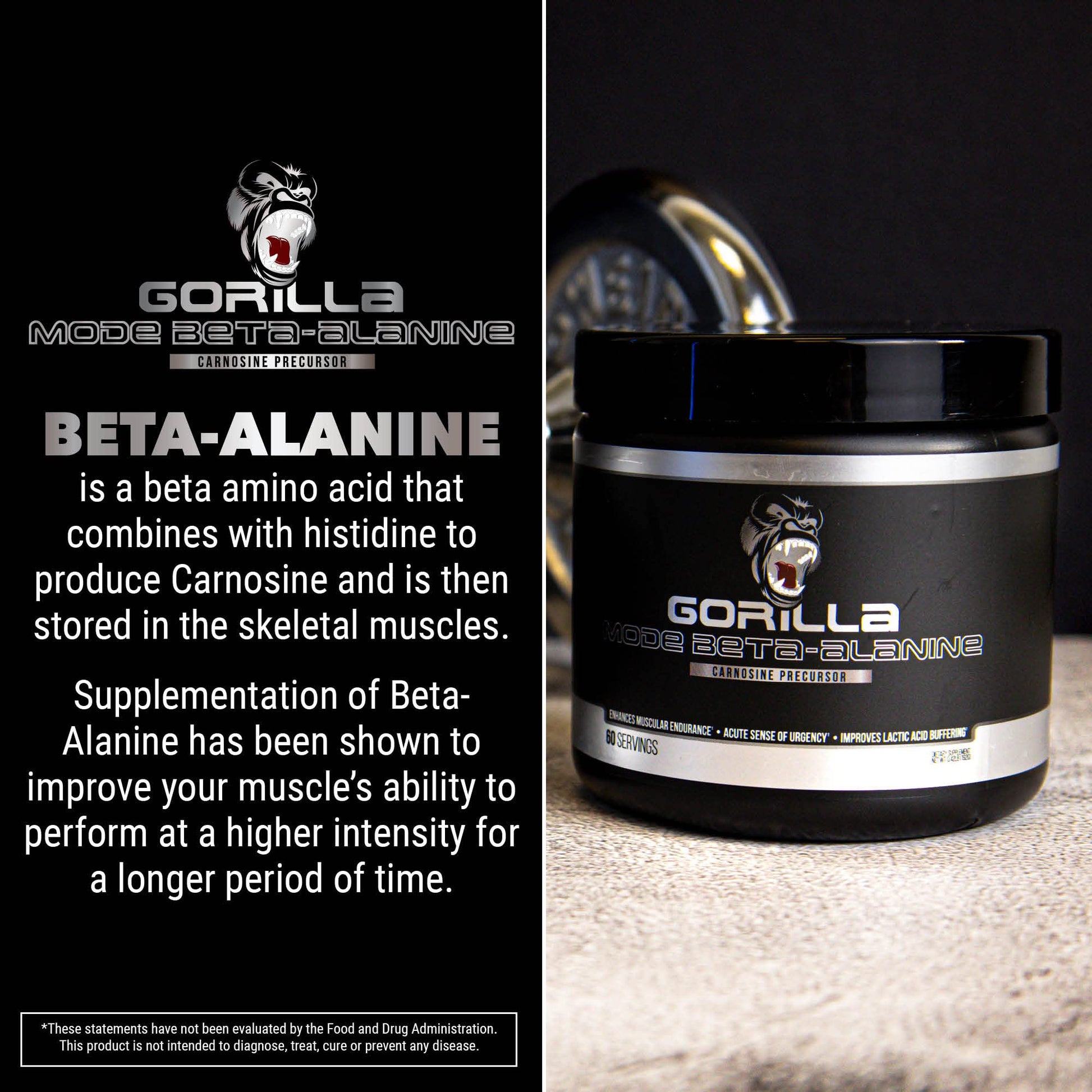 Gorilla Mode Beta-Alanine – Carnosine Precursor/Enhanced Muscular Endurance Gorilla Mind uk supplements