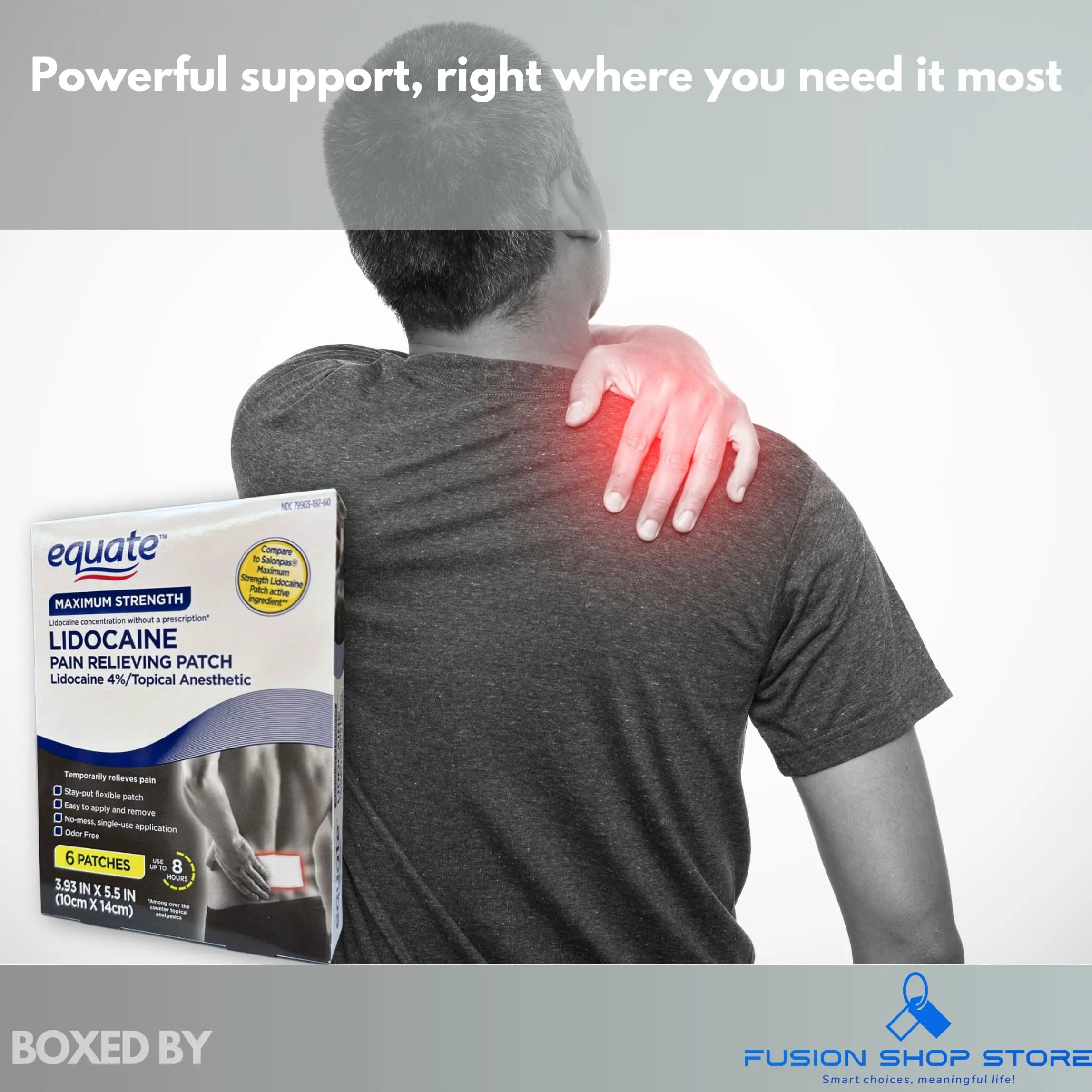 Topical anesthetic 4% Patch- 6 Count (Pack of 1), Boxed By Fusion Shop Store FUSION SHOP STORE Smart choices, meaningful life! uk supplements