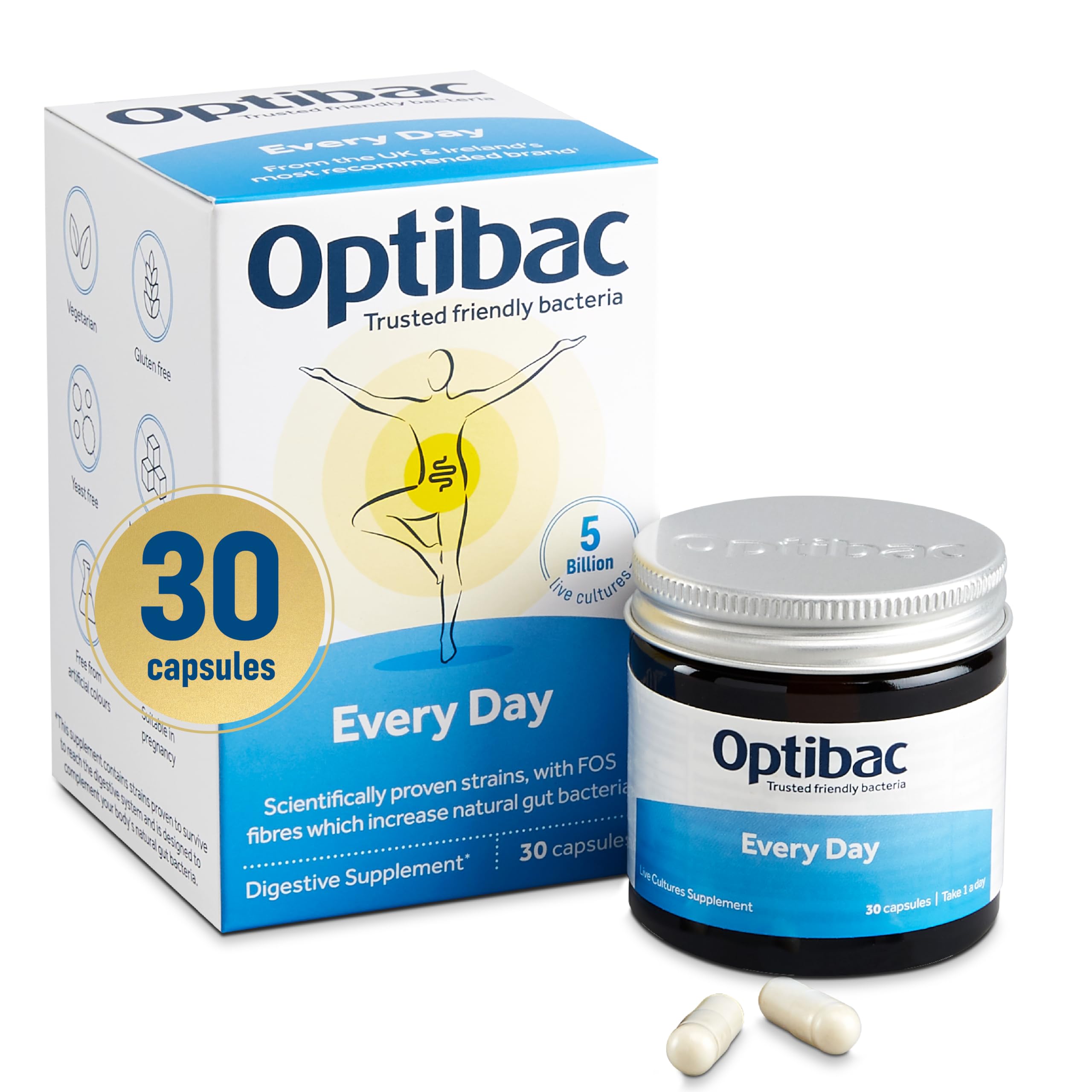 Optibac Probiotics Every Day - Digestive Probiotic Supplement with 5 Billion Bacterial OptiBac uk supplements