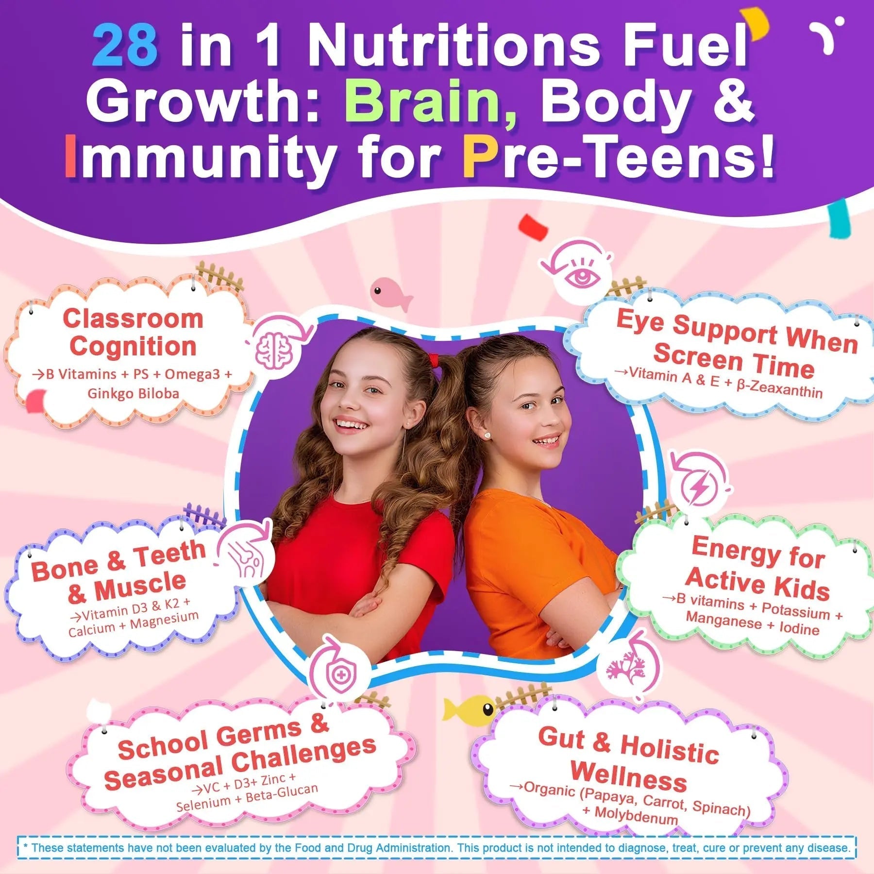 Nextdia Multivitamin Filled Gummies for Teen Boys Girls 12-17, 18, 19, Kids 10+ Multivitamin with Omega 3, Calcium + Magnesium + Zinc, Multi-Minerals Nextdia uk supplements