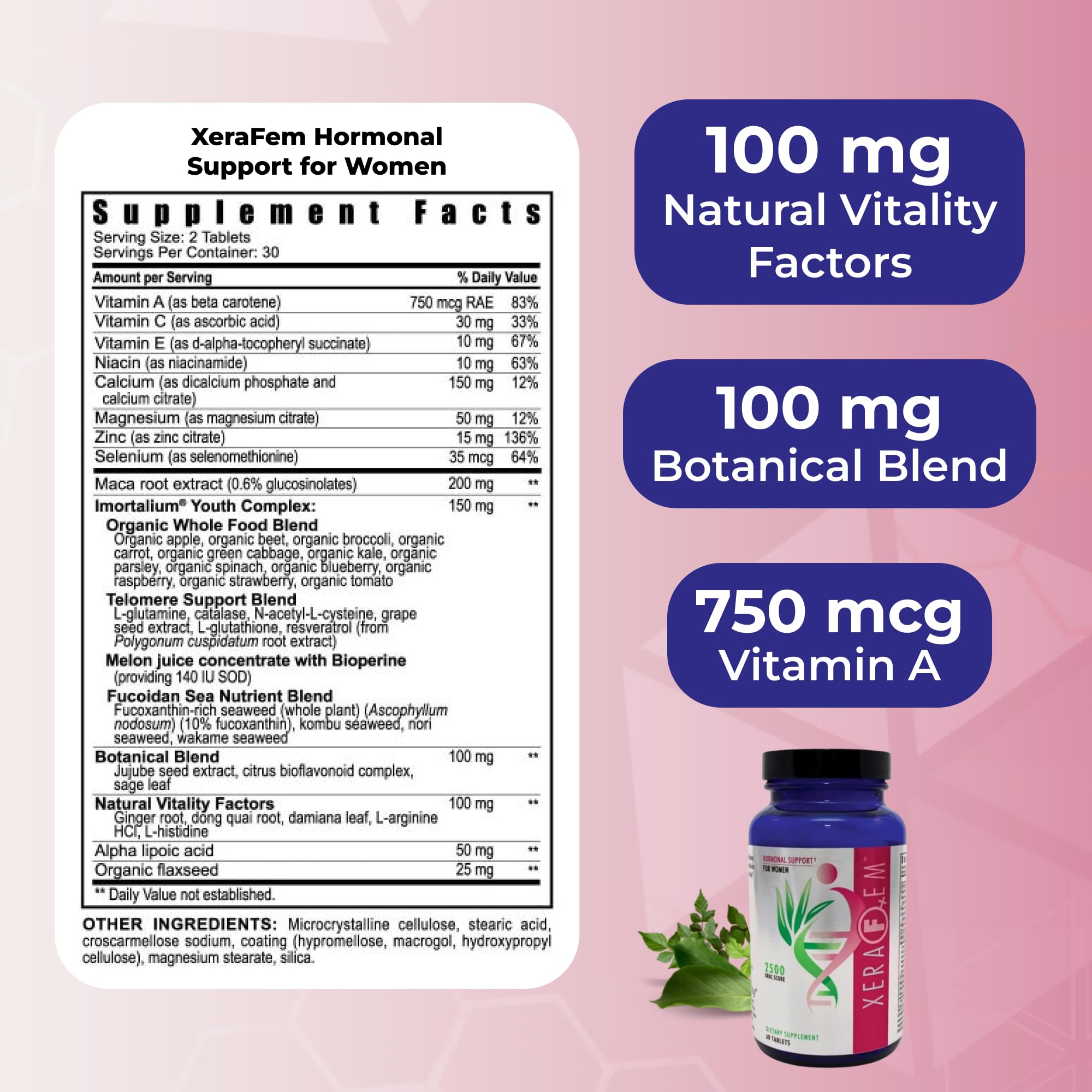 Youngevity XeraFem – Hormonal Support for Women with Vitamins, Minerals, Maca Root, and Grapeseed Extract – Supports Hormonal Balance and Immune Health – 60 Tablets Youngevity uk supplements