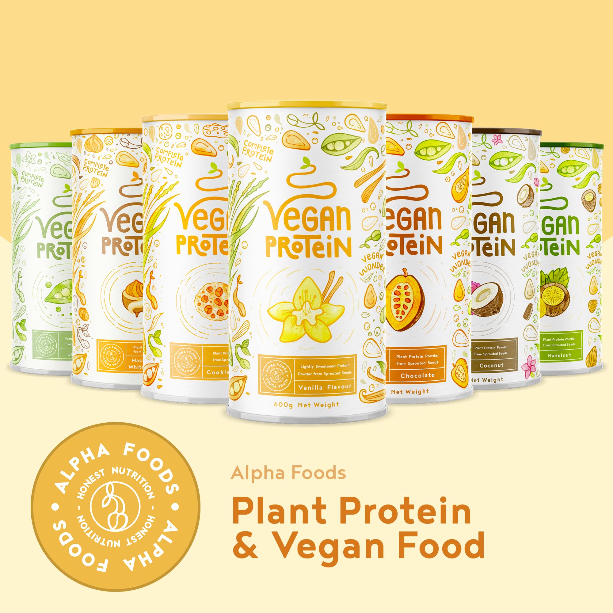 Vegan Protein Powder - Muscle Building Powder with Amino Acids - Plant Based Protein Shake Alpha Foods uk supplements