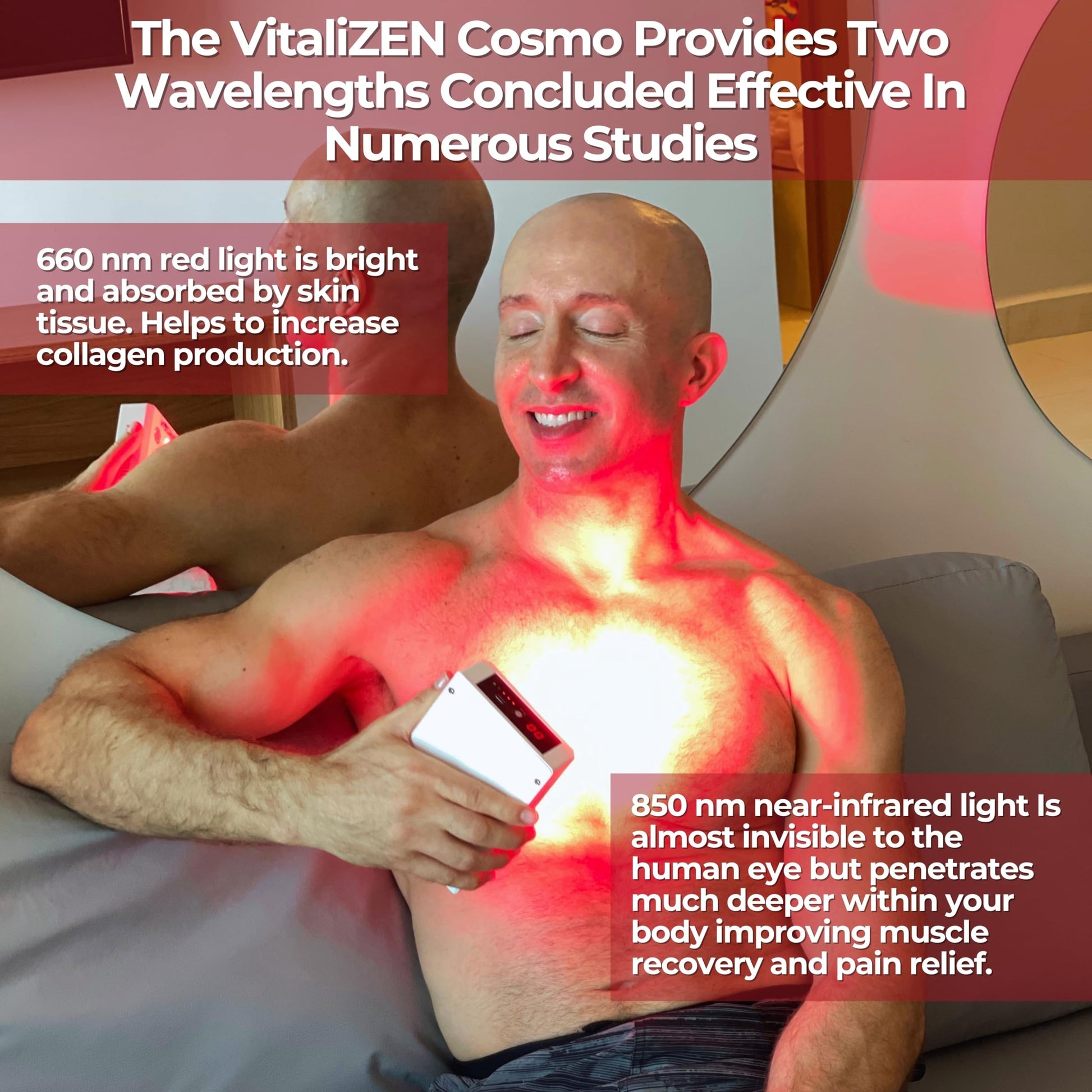 VitaliZEN Cosmo 60 Watt, Rechargeable Red & Near-Infrared Light Therapy Device. 660nm & 850nm VitaliZEN uk supplements