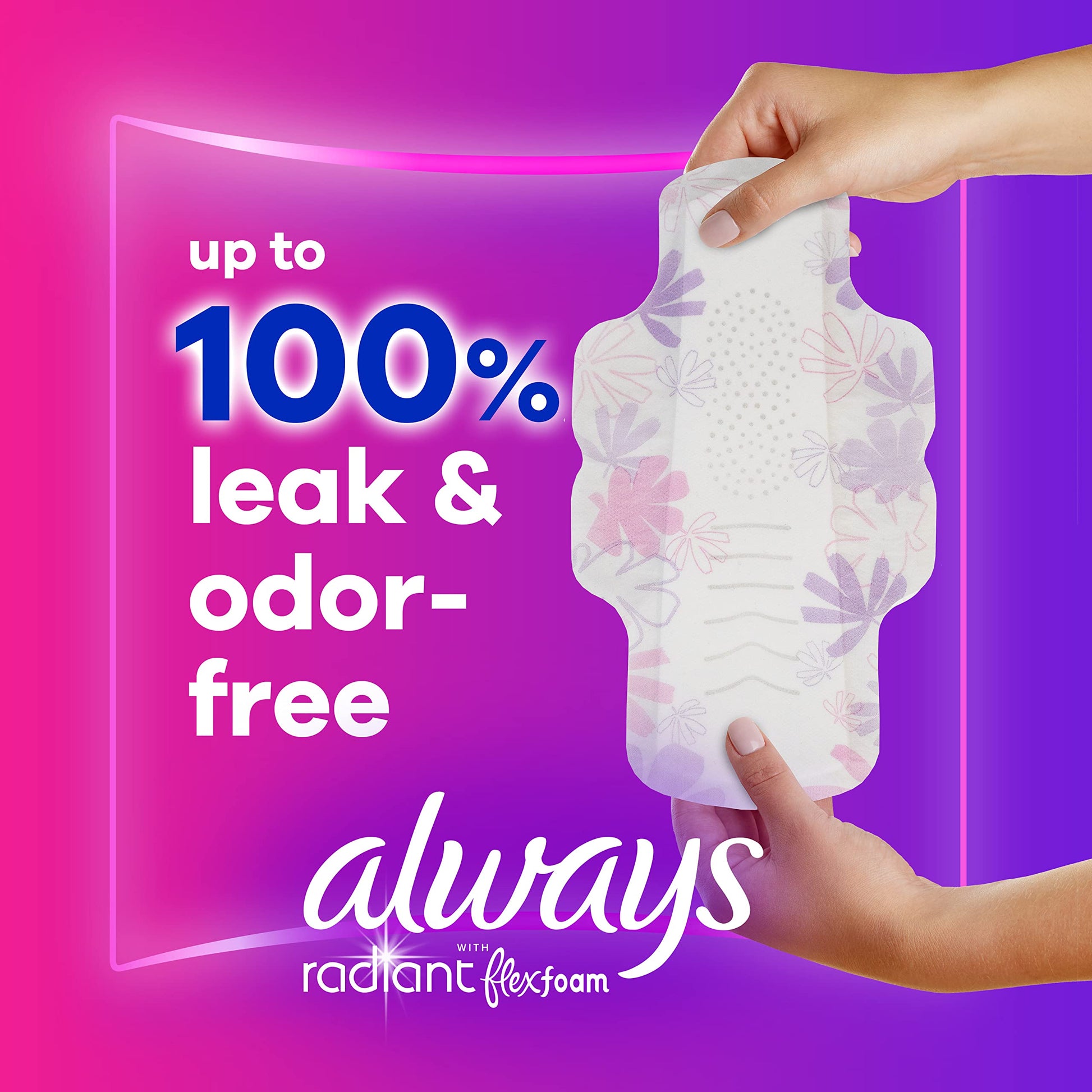 Always Radiant Feminine Pads For Women, Size 3 Extra Heavy Absorbency, With Flexfoam Always uk supplements