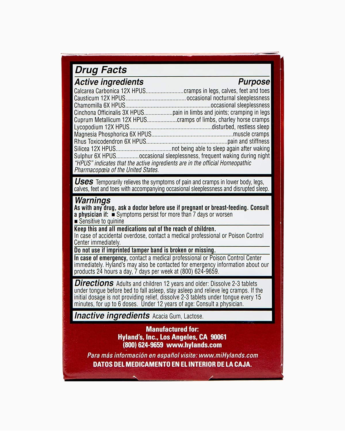 Hyland's Leg Cramps PM Tablets 50 ea 50 Count (Pack of 2) Hyland's uk supplements