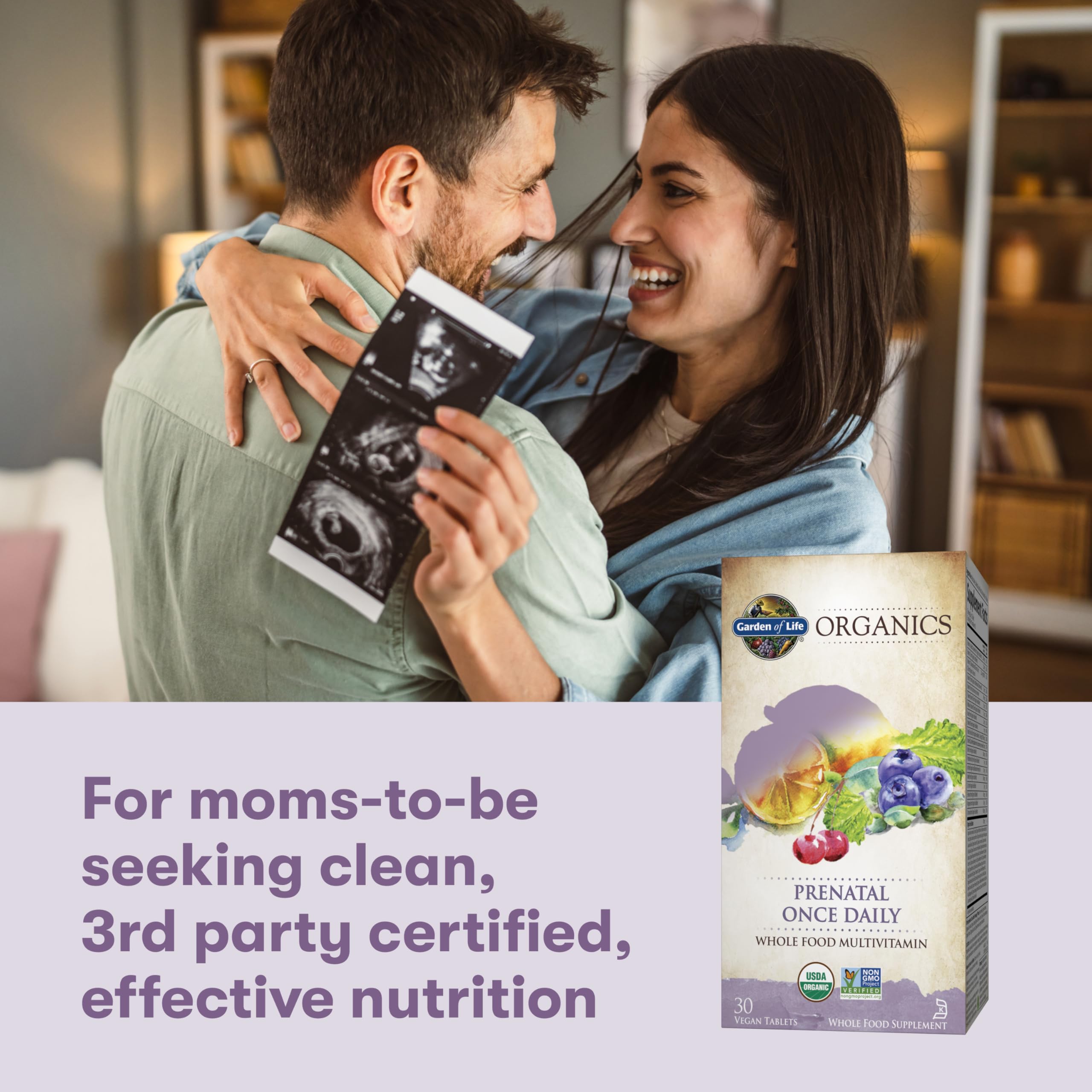Garden of Life Organics Prenatal Vitamin: Folate for Energy & Healthy Fetal Development, Non-constipating Iron, Vitamin C, B6, B12, D3 – Organic, Non-GMO, Gluten-Free, Vegan, 30 Day Supply Garden of Life uk supplements