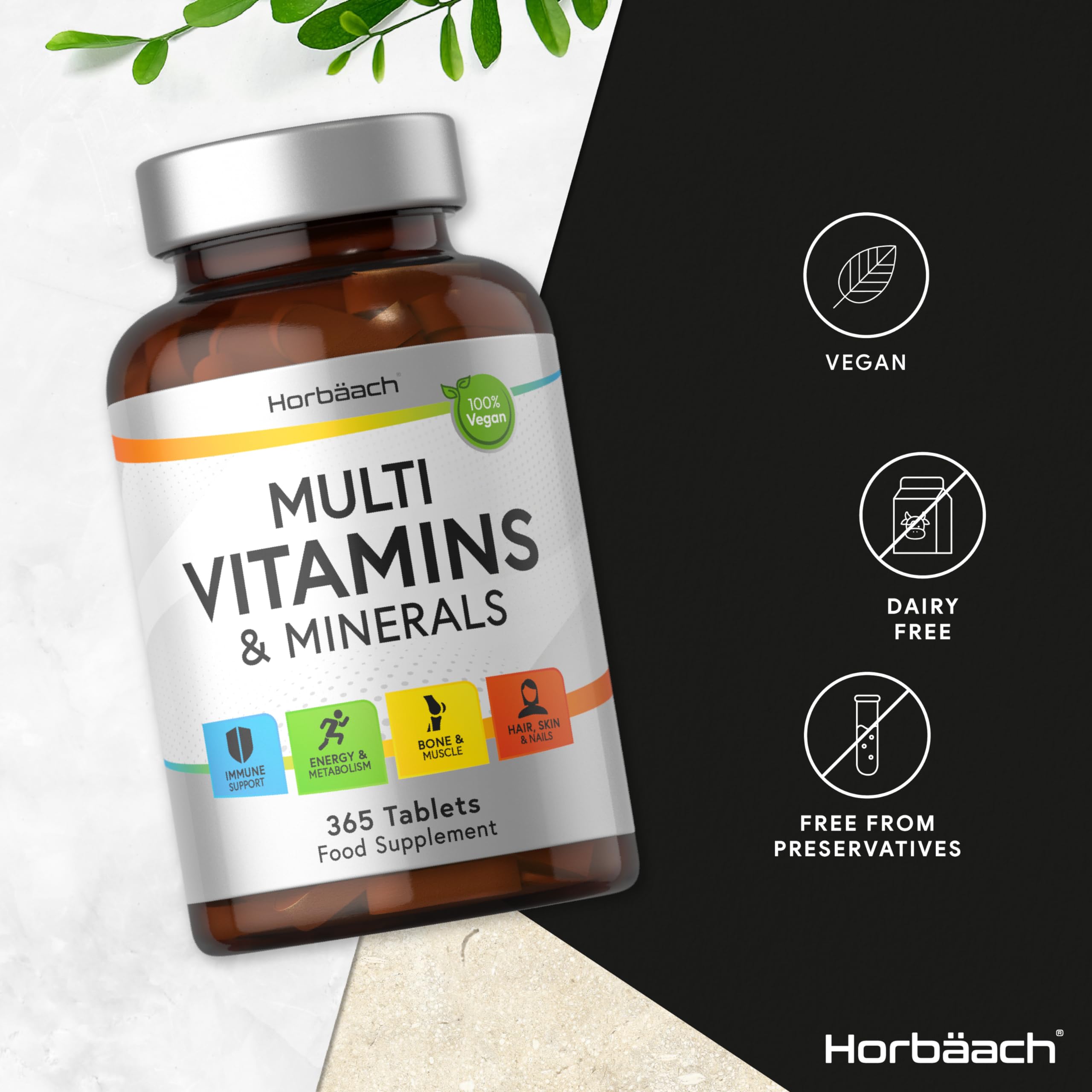 Multivitamin Tablets for Men and Women | 365 Count | with 24 Essential Nutrients Horbäach uk supplements