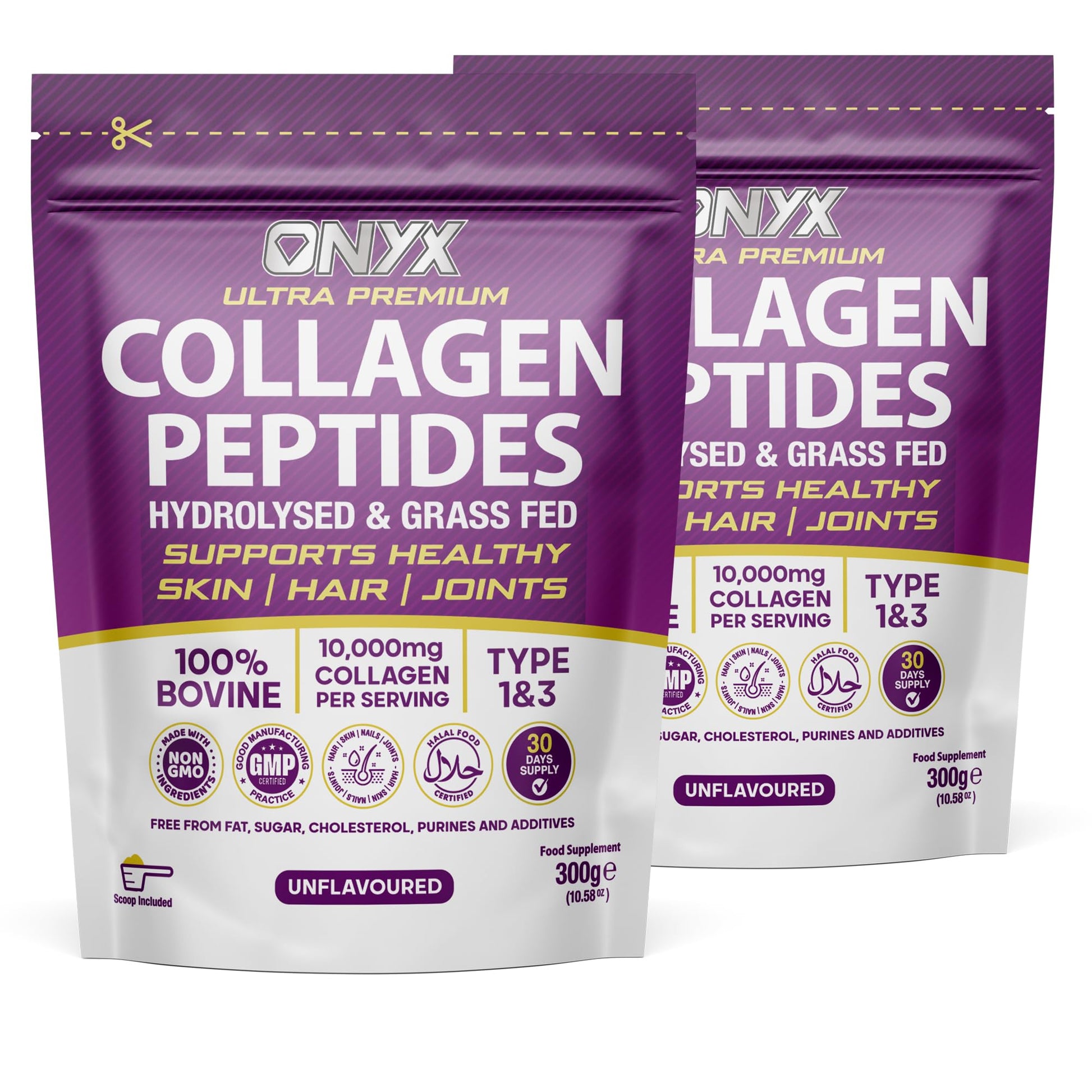 Collagen Powder 600g - 60 Servings - Collagen Peptides Supplement with High ONYX INGREDIENTS 101 uk supplements