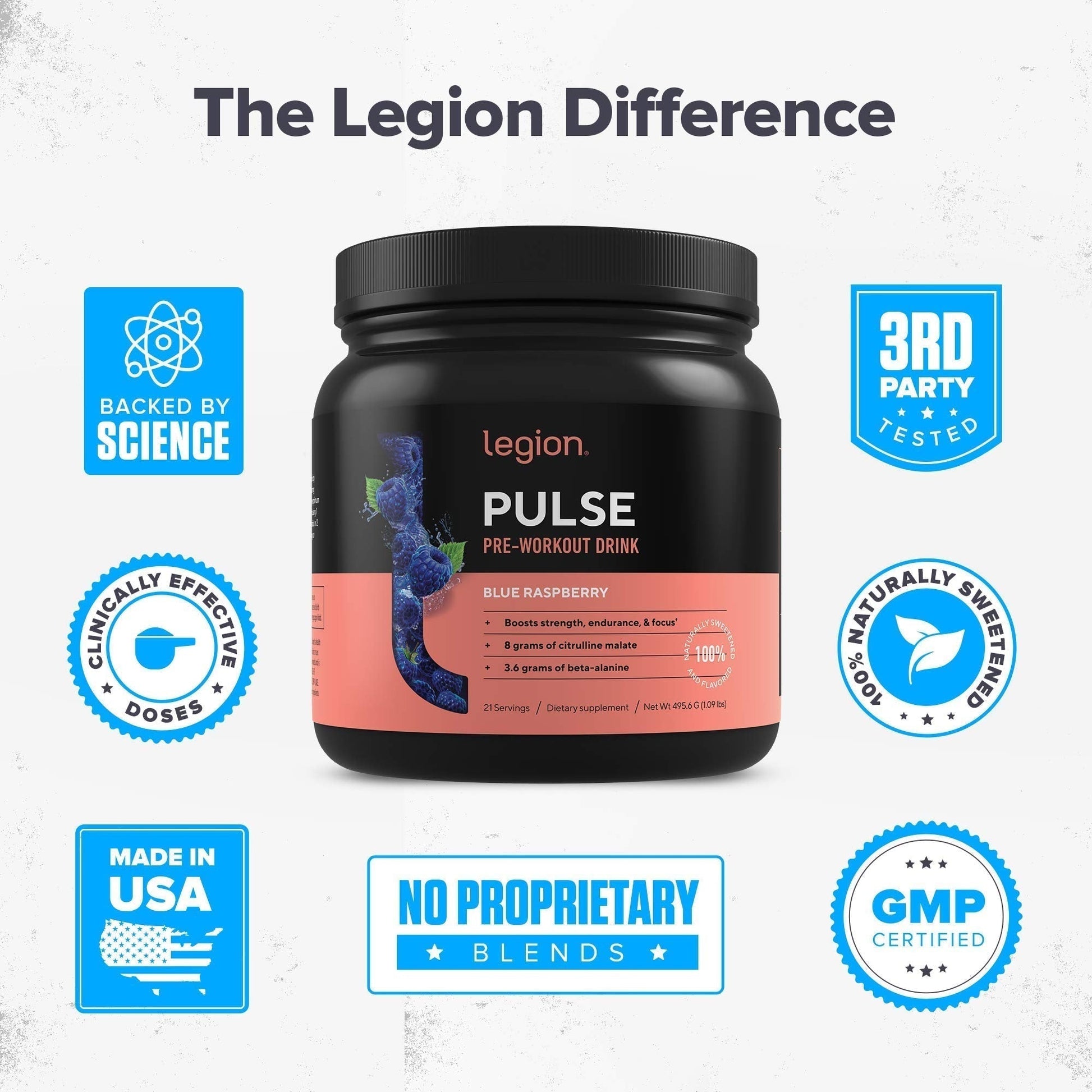 LEGION Pulse Pre Workout Supplement - All Natural Nitric Oxide Preworkout Drink LEGION uk supplements