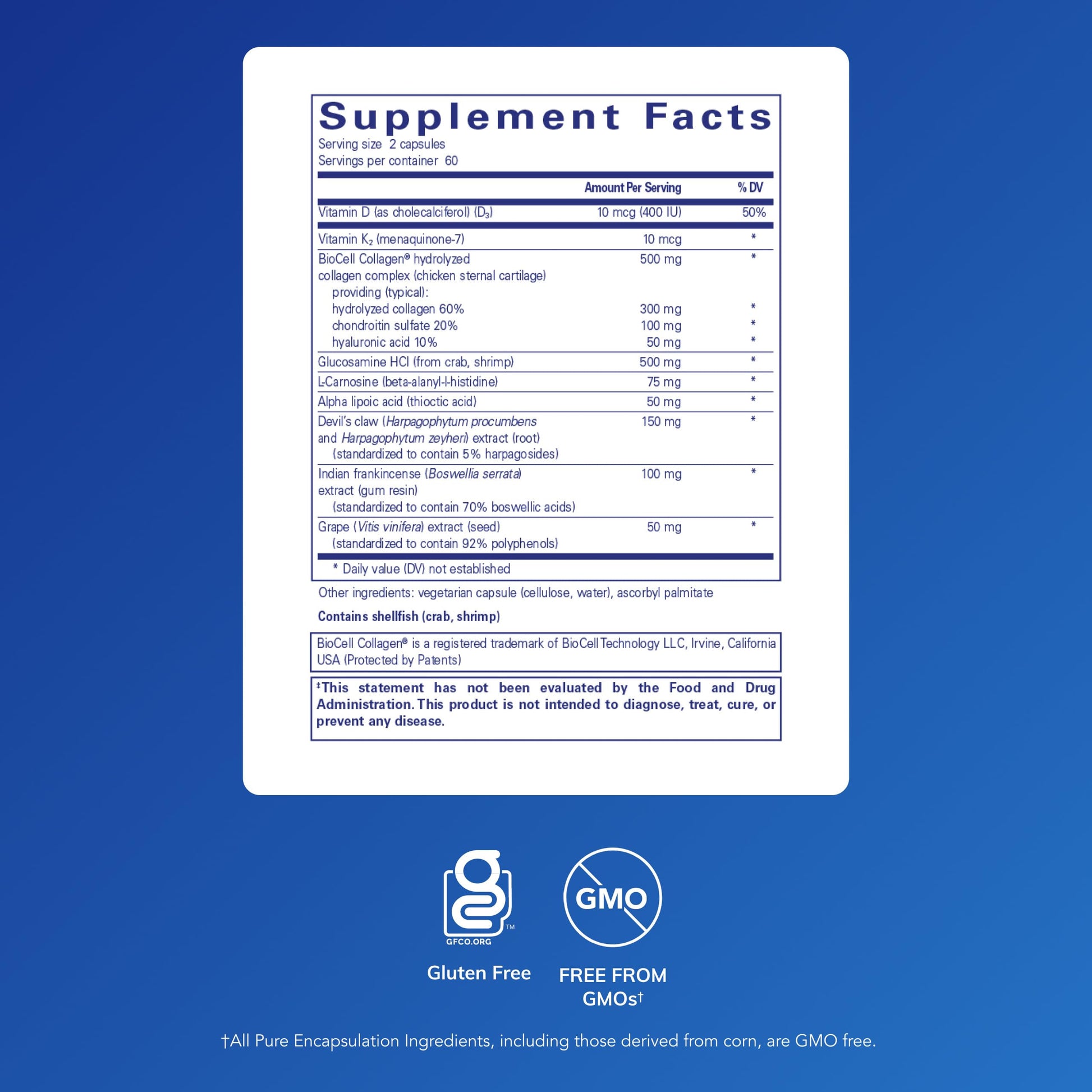 Pure Encapsulations Disc-Flex - Bone & Musculoskeletal Health Dietary Supplement - Supports Spinal Disc Strength & Flexibility* - Vegetarian & Gluten Free - 120 Capsules Pure Encapsulations uk supplements