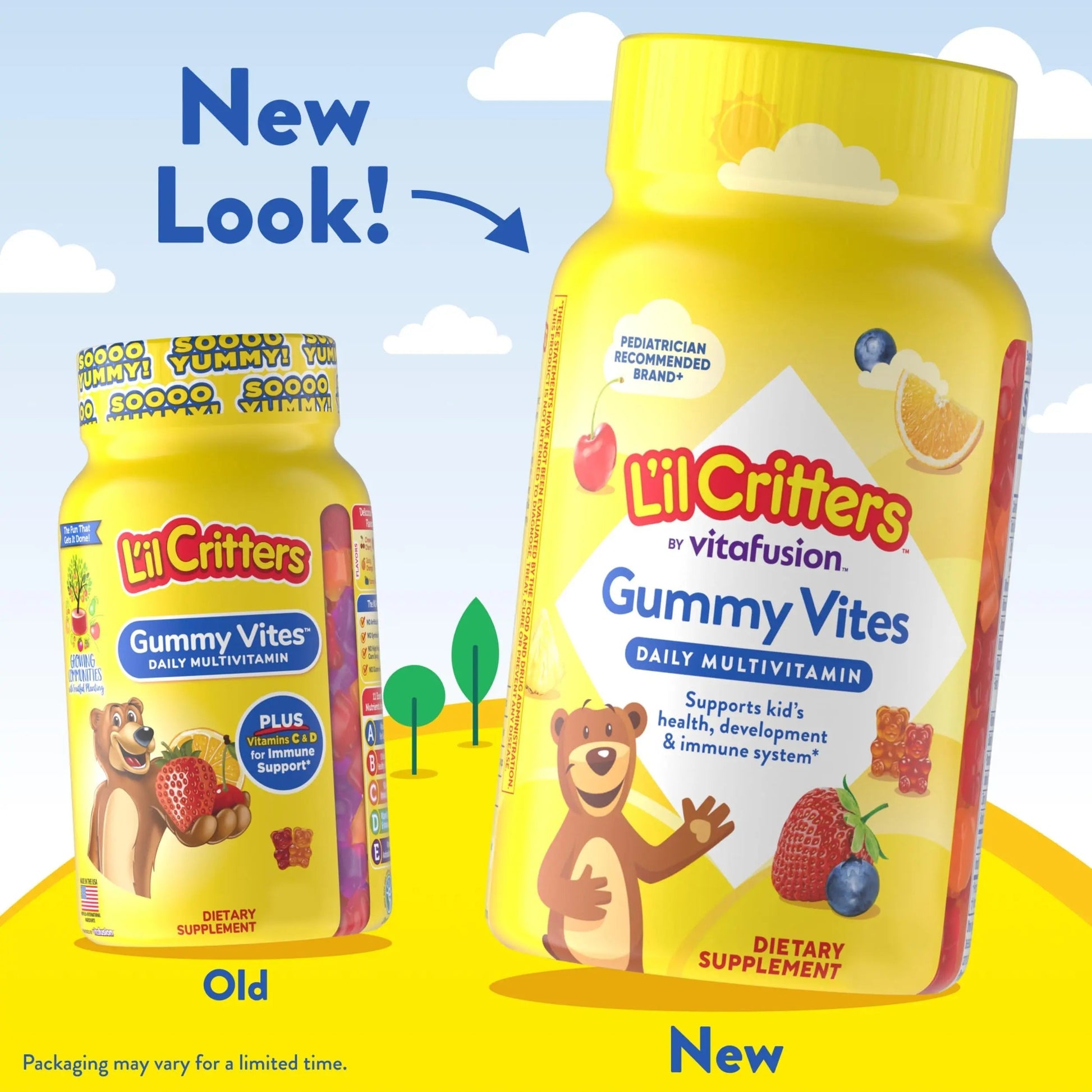 L’il Critters Gummy Vites Daily Gummy Multivitamin for Kids, Vitamin C, D3 for Immune Support Cherry, Strawberry, Orange Lil Critters uk supplements
