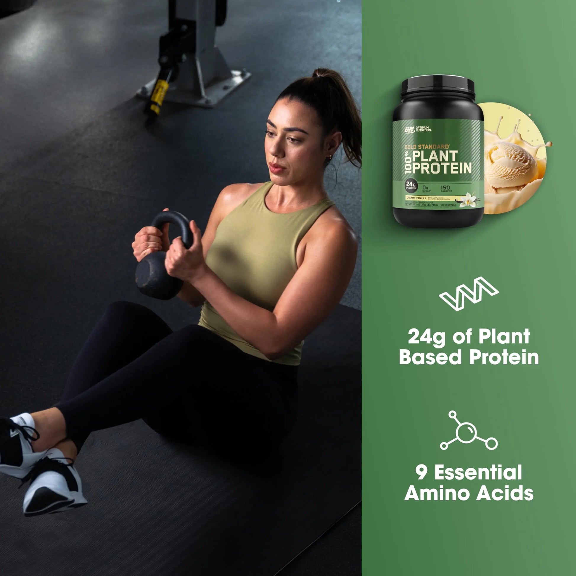Optimum Nutrition Gold Standard 100% Plant Based Protein Powder, Gluten Free, Vegan Protein for Muscle Support and Recovery with Amino Acids - Creamy Vanilla, 20 Servings (Packaging May Vary) Optimum Nutrition uk supplements