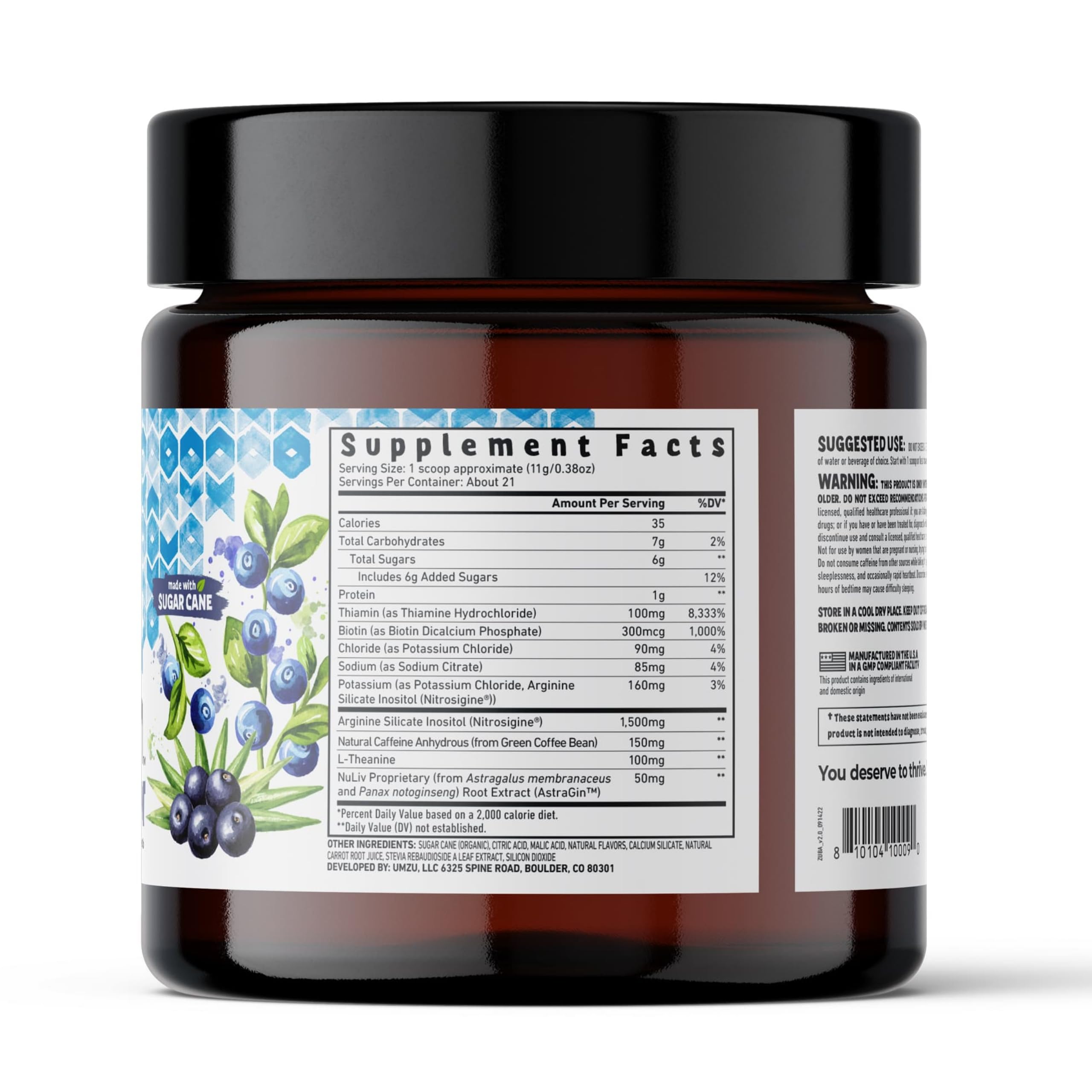UMZU Zuum Pre-Workout Wild Blueberry Acai UMZU uk supplements