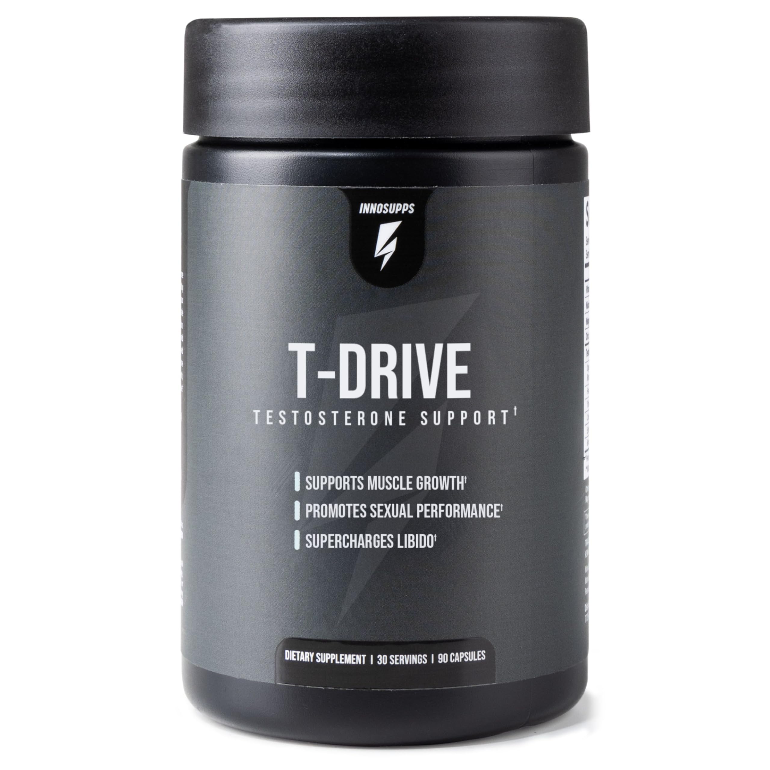 InnoSupps T-Drive Testosterone Booster Enhance Performance Amplify Muscle Growth, Increase Libido & Energy Levels w/KSM-66 Ashwagandha, Magnesium, Vitamin D, Niacin Boron, Fenugreek, 90 Caps, 30 Days InnoSupps uk supplements