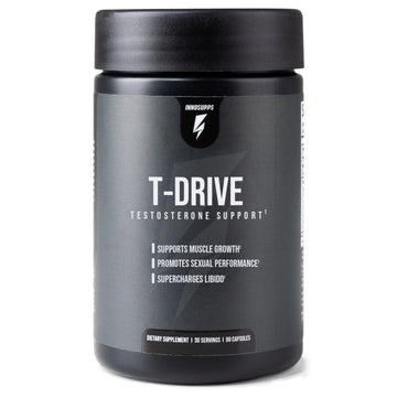 InnoSupps T-Drive Testosterone Booster Enhance Performance Amplify Muscle Growth, Increase Libido & Energy Levels w/KSM-66 Ashwagandha, Magnesium, Vitamin D, Niacin Boron, Fenugreek, 90 Caps, 30 Days InnoSupps uk supplements
