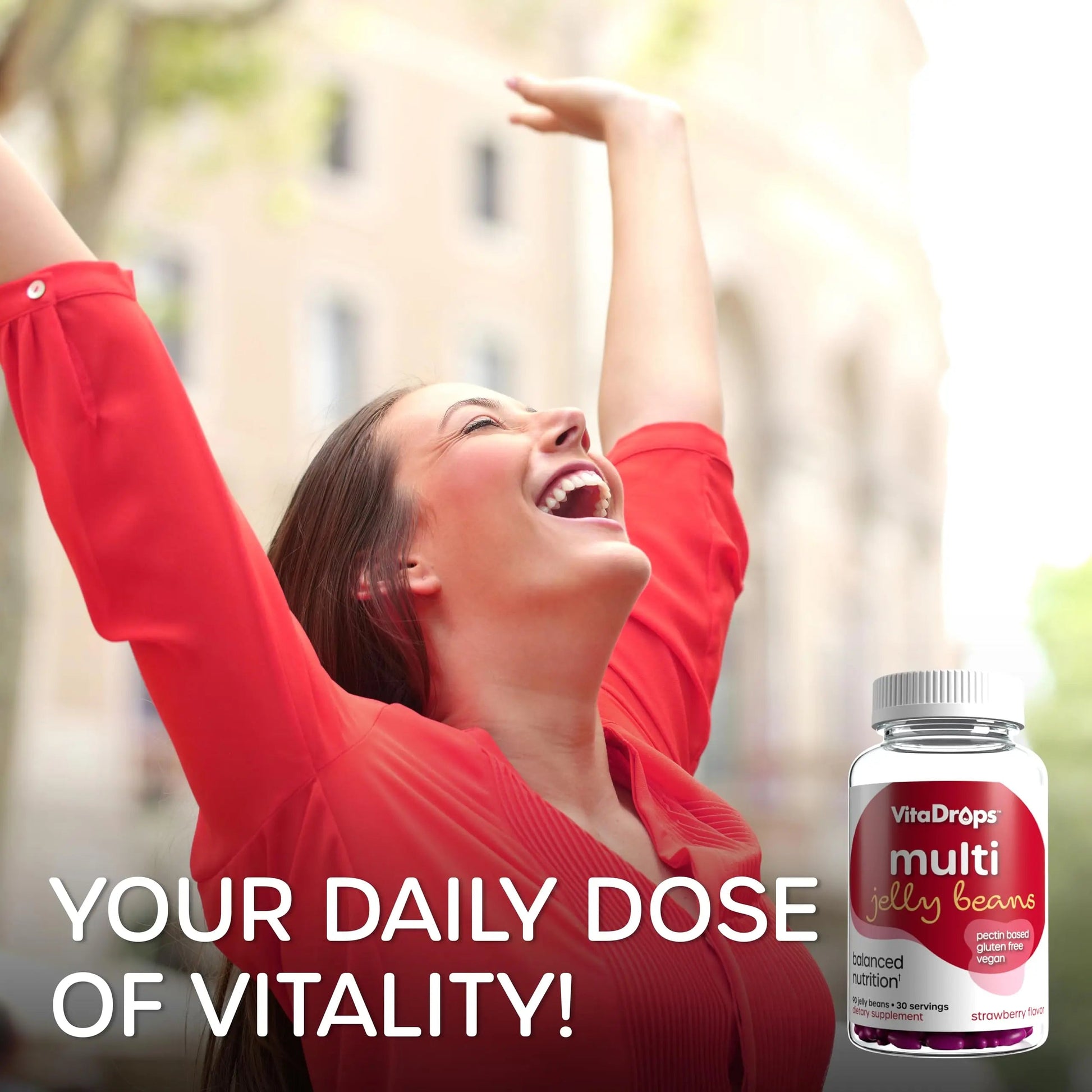 VitaDrops Multivitamin Jelly Beans, Women & Men, Source of Vitamin A C D E B-3 B-6 & Biotin, Supports Immune System, Pectin Based VitaDrops uk supplements
