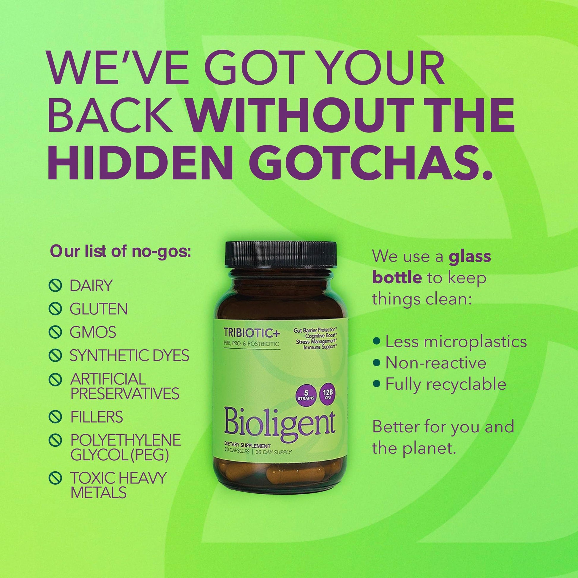 BIOLIGENT Tribiotic+ Prebiotic, Probiotic and Postbiotic Supplement for Women & Men, Gut Health, Immune Support, Bloating Relief, Daily Microbiome and Digestive Support, 30 Capsules, 30 Day Supply BIOLIGENT uk supplements