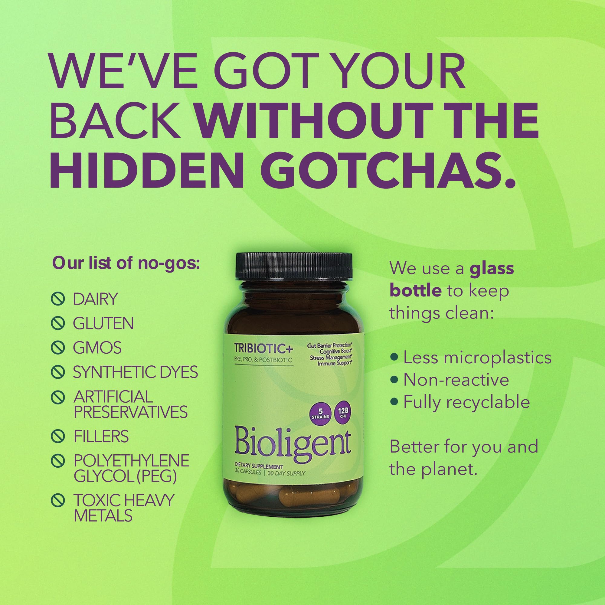 BIOLIGENT Tribiotic+ Prebiotic, Probiotic and Postbiotic Supplement for Women & Men, Gut Health, Immune Support, Bloating Relief, Daily Microbiome and Digestive Support, 30 Capsules, 30 Day Supply BIOLIGENT uk supplements