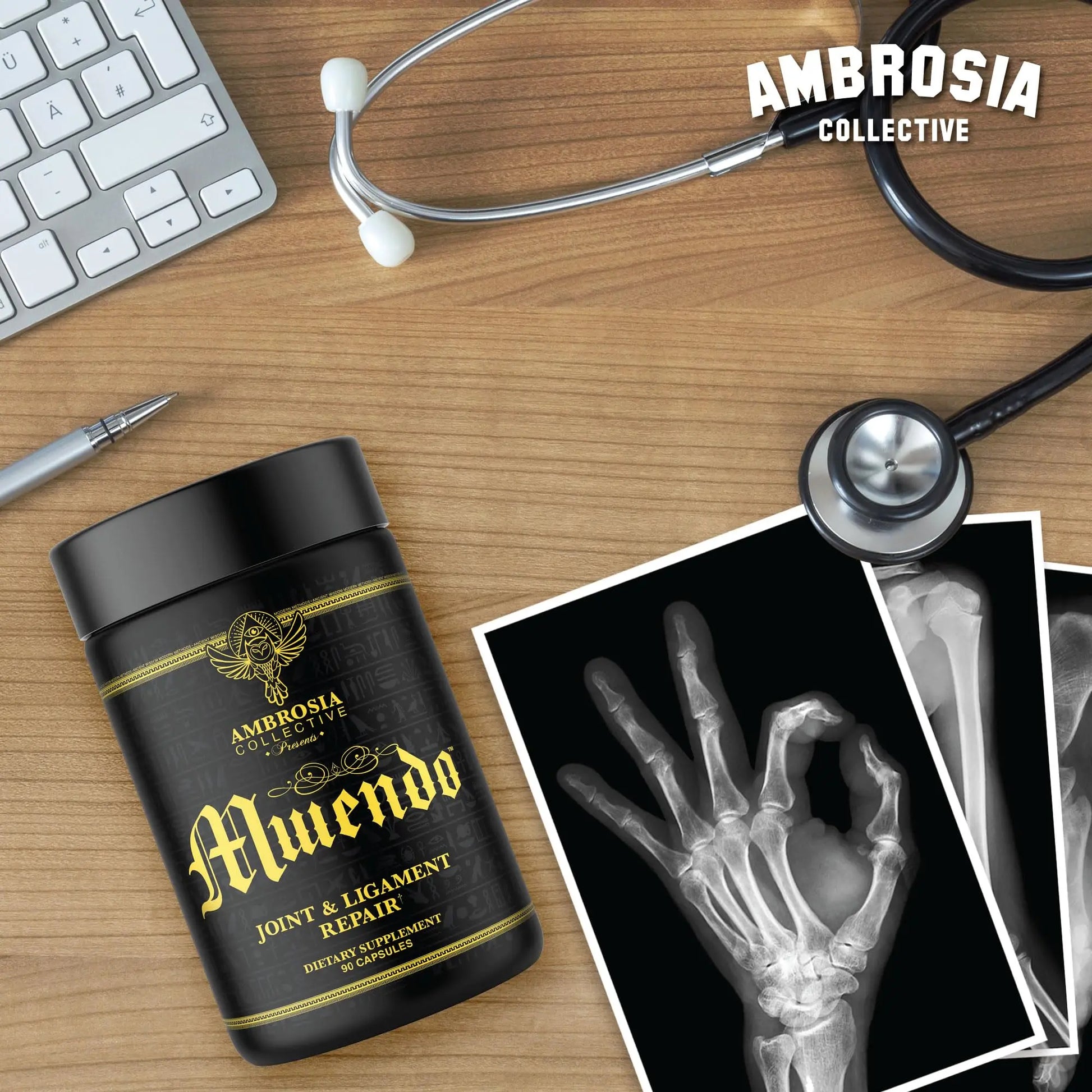 Ambrosia Mwendo - Joint & Ligament Repair | Strengthen Tendons & Increase Soft Tissue Extensibility | Muscle Soreness, & Recovery Time with BioCell Collagen | 90 Veggie Capsules Ambrosia uk supplements