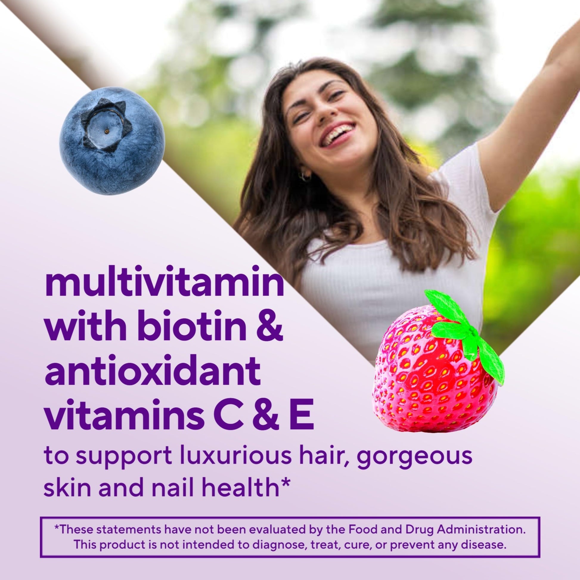 Vitafusion Gorgeous Hair, Skin & Nails Multivitamin Gummy Vitamins, plus Biotin and Antioxidant vitamins C&E, Raspberry Flavor Vitafusion uk supplements
