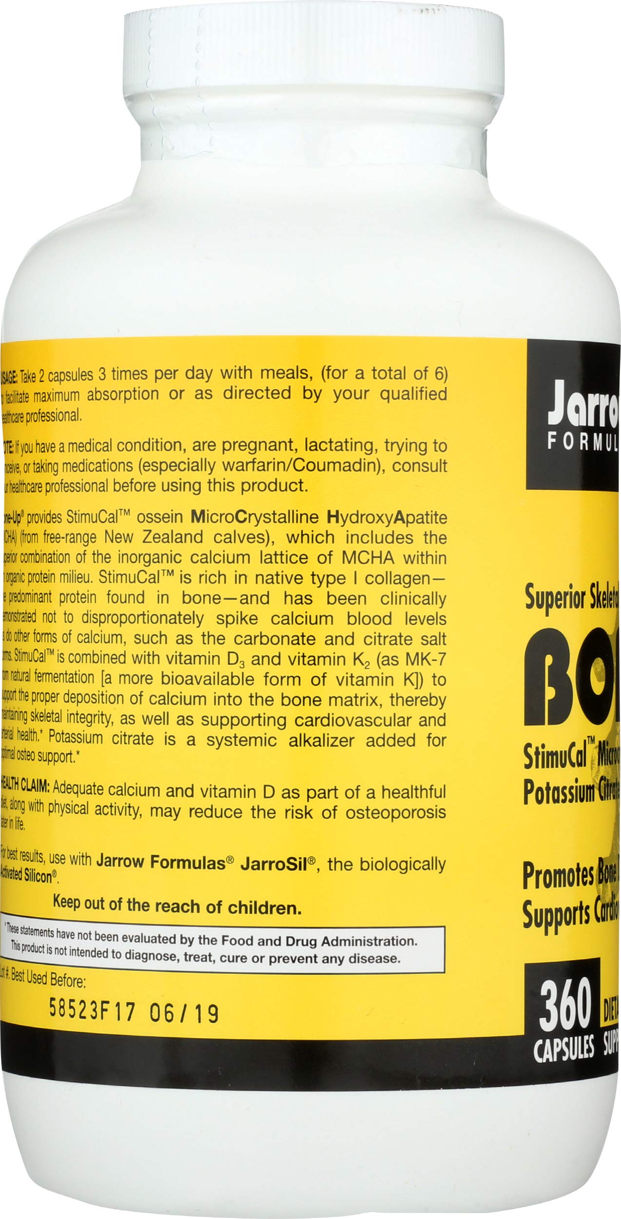 Jarrow Formulas BoneUp for Bone Density - Vitamin D3 and K2, Calcium Support, 360 Capsules, Promotes Skeletal Nutrition, Up to 60 Days Supply Jarrow Formulas uk supplements