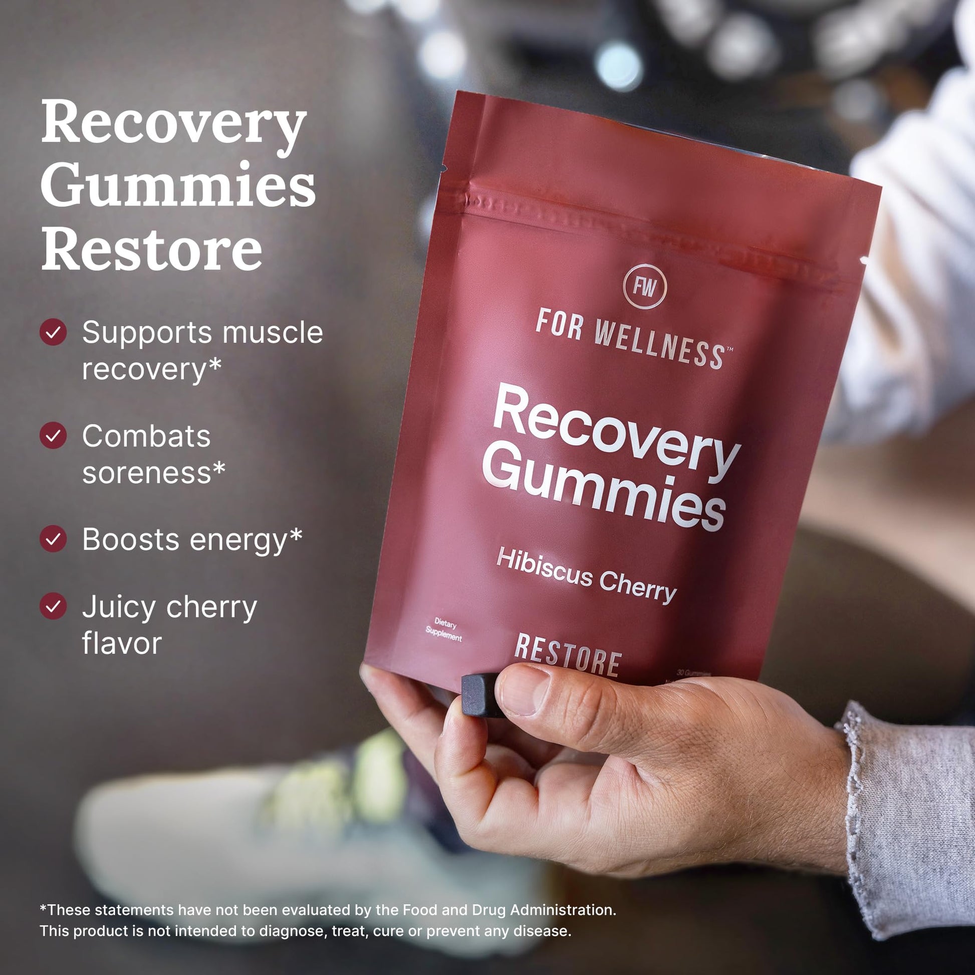 For Wellness Recovery Gummies Restore | Tart Cherry Energy Supplements with Electrolytes for Muscle Soreness, Post-Workout Performance & Recovery For Wellness uk supplements