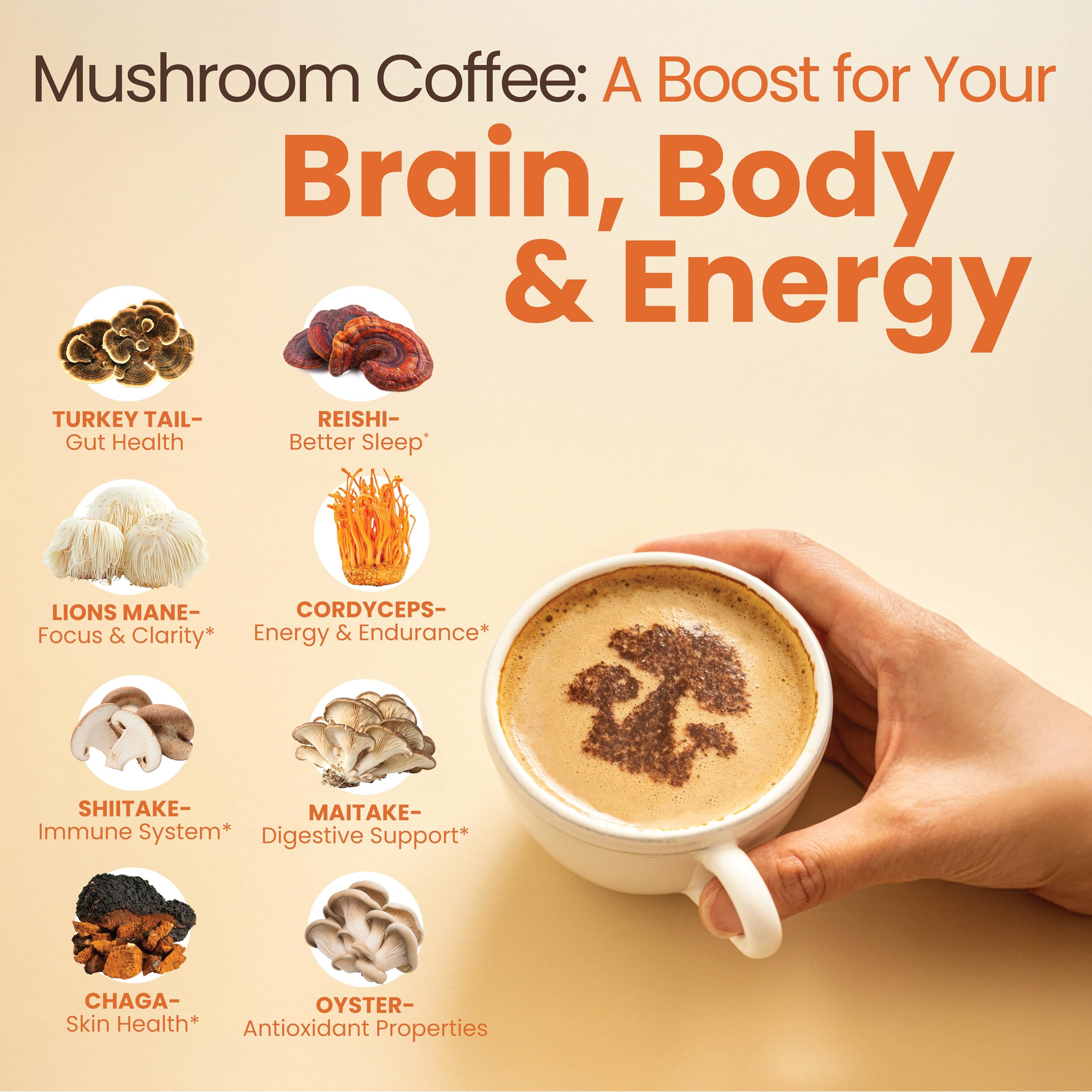 Focus Coffee Mushroom Blend, Nootropic Complex Coffee, Supports Alertness and Clarity, (Lion’s Mane, Cordyceps, Turkey Tail) Green Coffee Bean Instant Coffee for Focus & Gut Health, 30 Servings Rapid Fire uk supplements