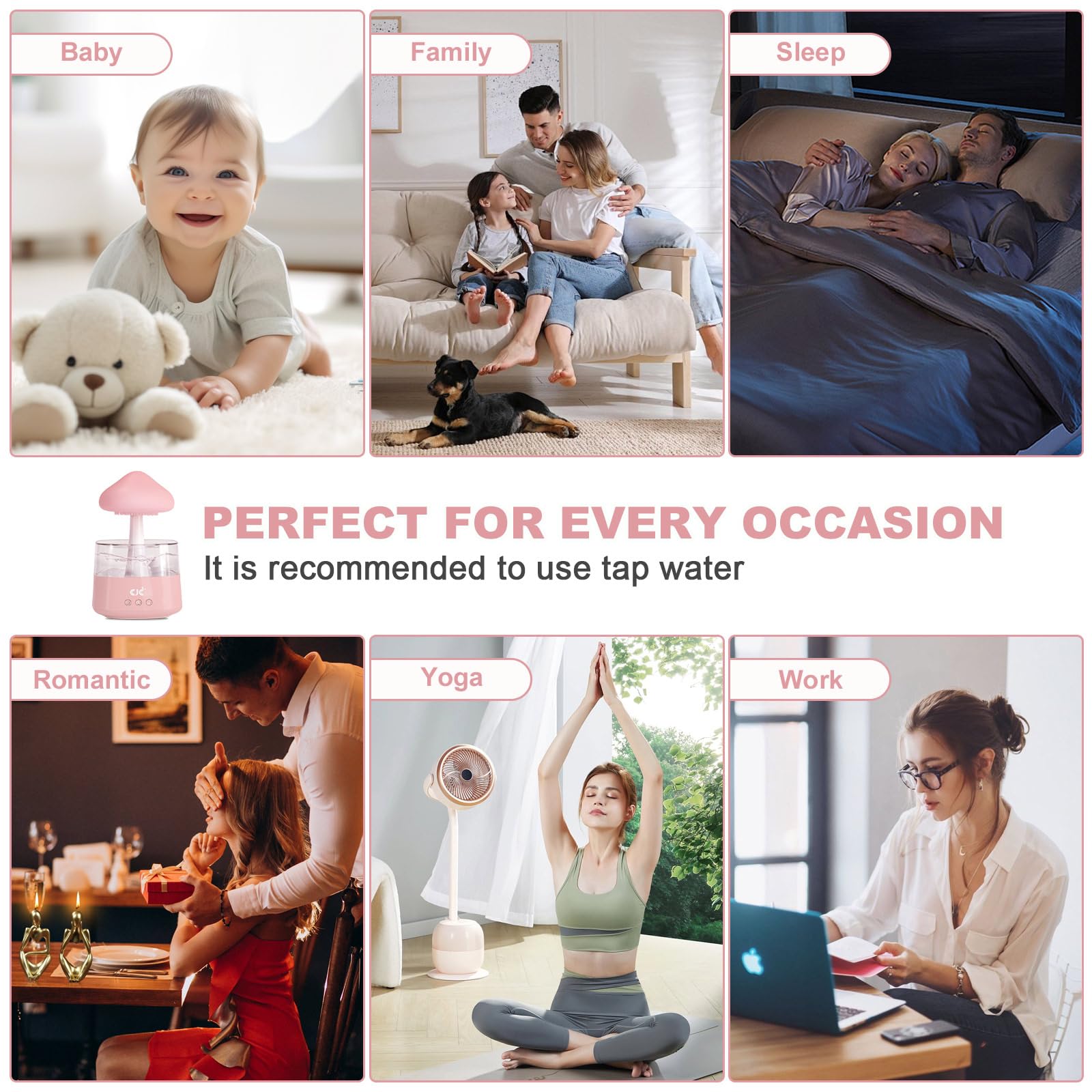 Humidifiers for Bedroom, 7 Color-Changing Led Night Lights, Aromatherapy Essential Oil cjc uk supplements