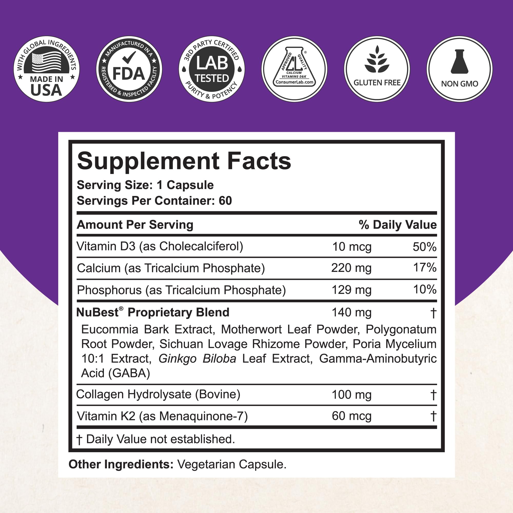 NuBest Tall 10+ Premium Bone Strength Formula, Enhanced Immunity and Overall Health for Age 10+ with Calcium, Vitamin D3, Vitamin K2, and Multivitamins | 60 Capsules | 1 Month Supply NuBest uk supplements